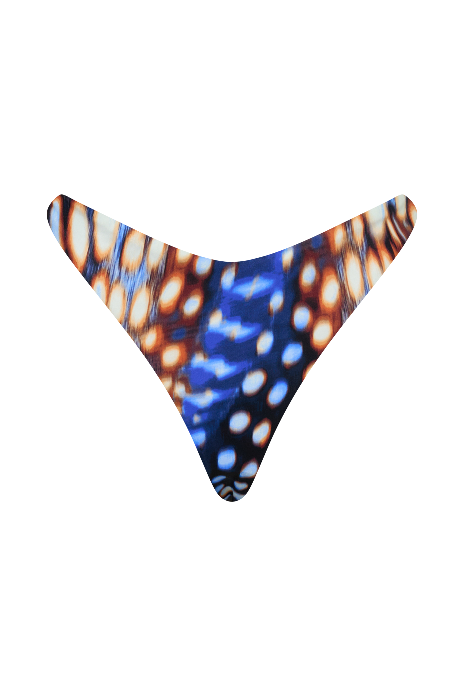 Coralia High Side Thong Bikini Bottom - Blue Abstract Print #12