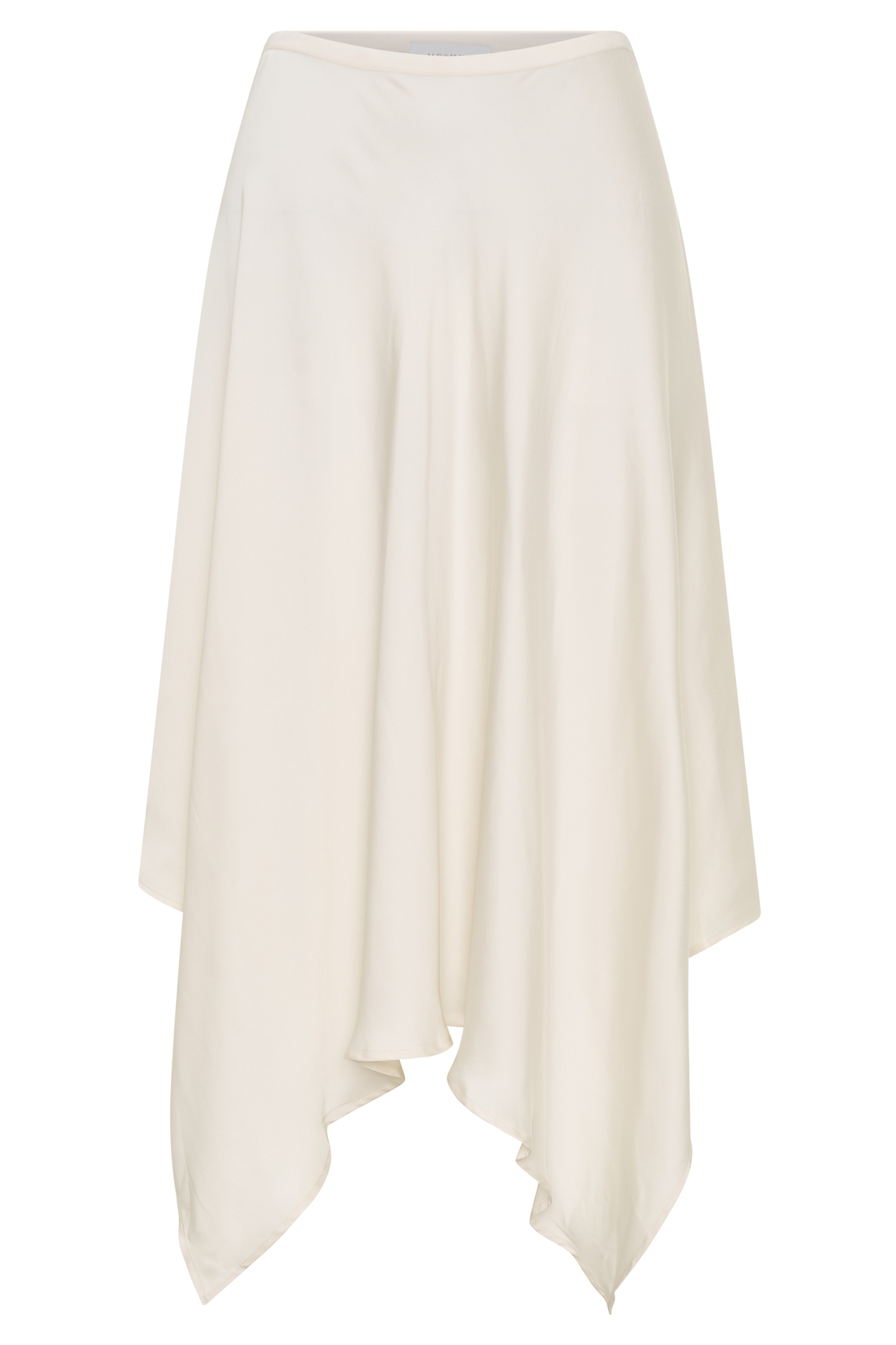 Coralie Asymmetric Satin Midi Skirt - Ivory