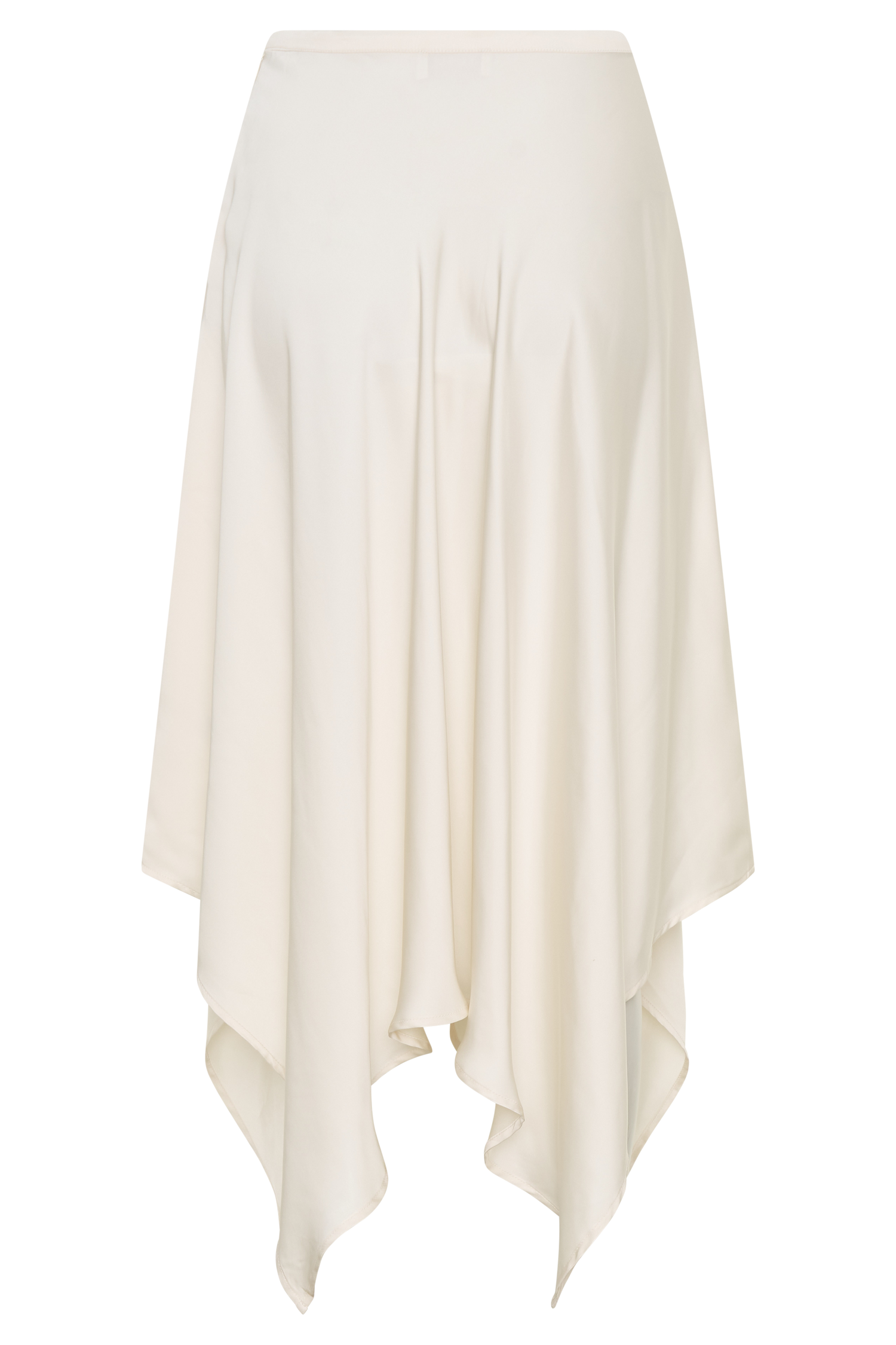 Coralie Asymmetric Satin Midi Skirt - Ivory #9