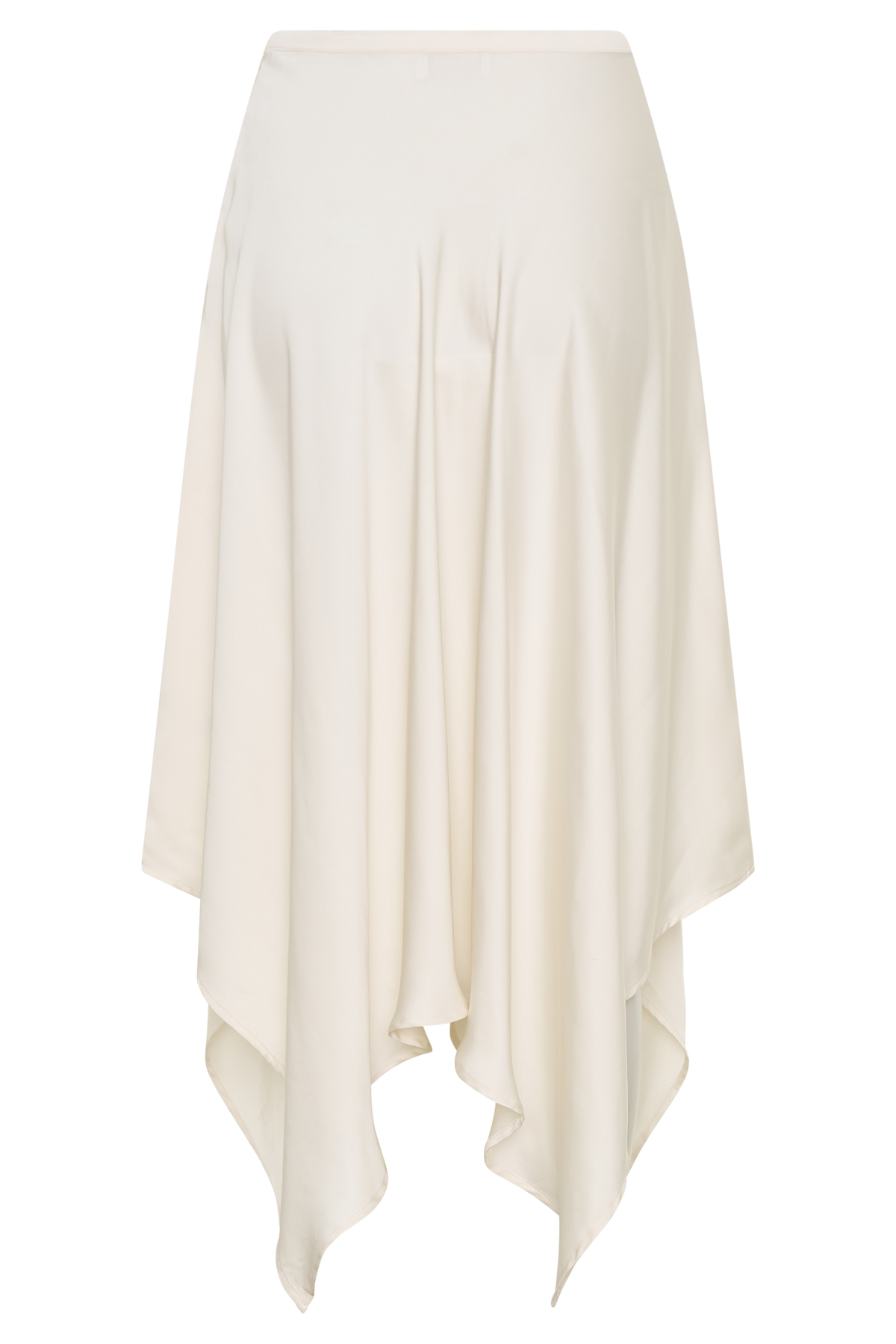 Coralie Asymmetric Satin Midi Skirt - Ivory #9