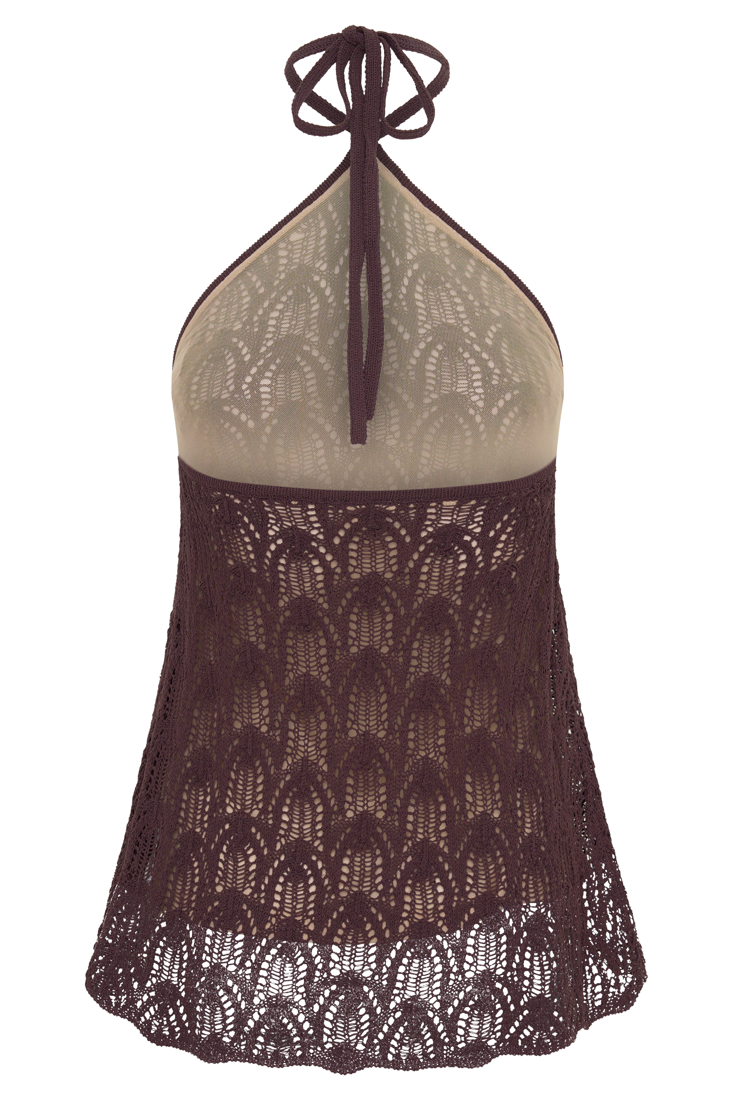 Corey Crochet Halter Neck Top - Chocolate #10