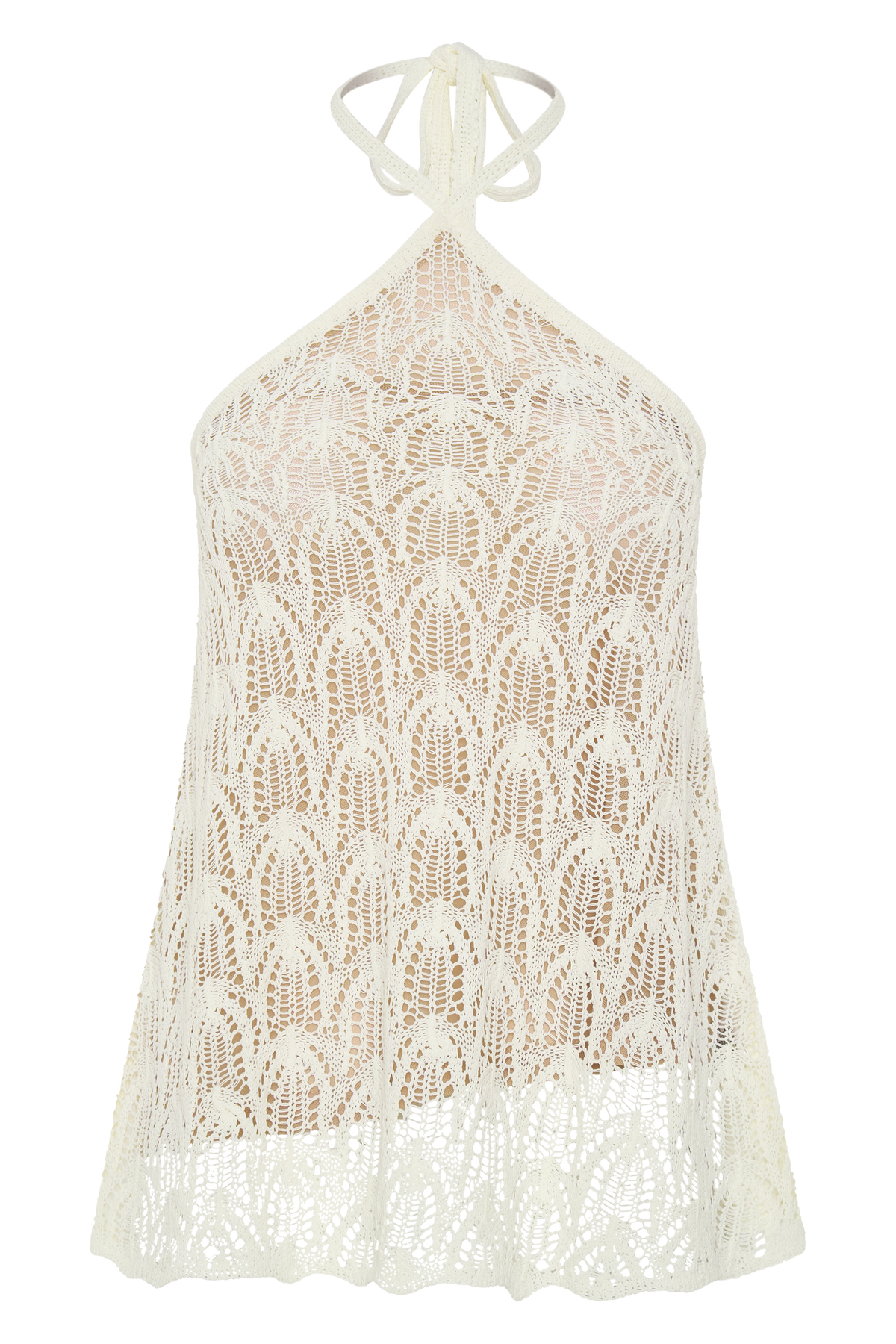 Corey Crochet Halter Neck Top - Ivory #9