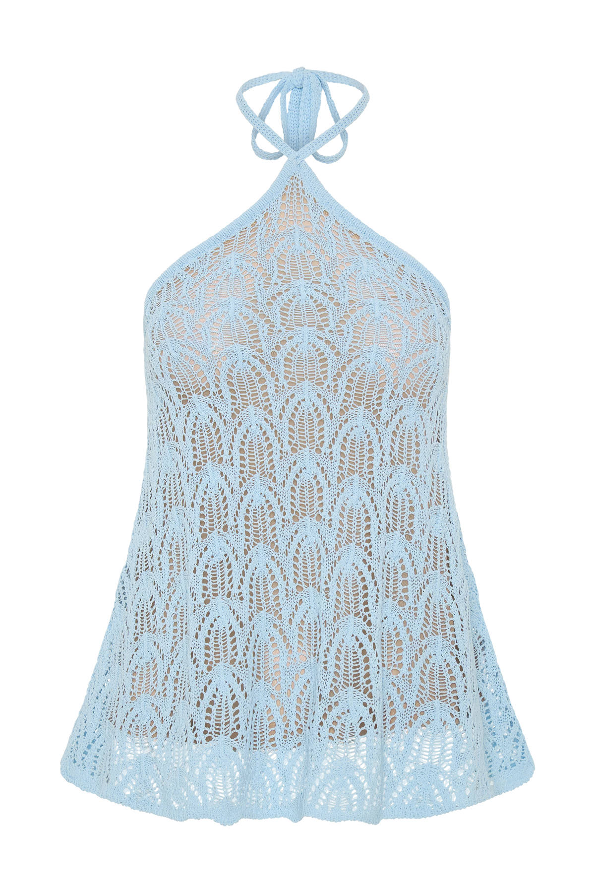 Corey Crochet Halter Neck Top - Light Blue #9