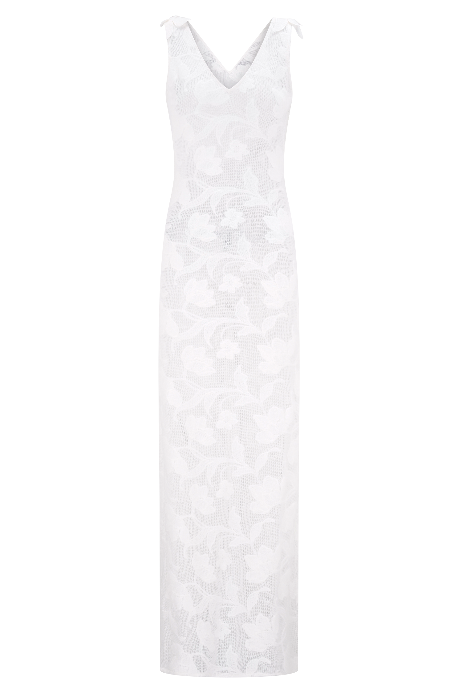 Cornelia Floral Sheer Maxi Dress - Ivory #9