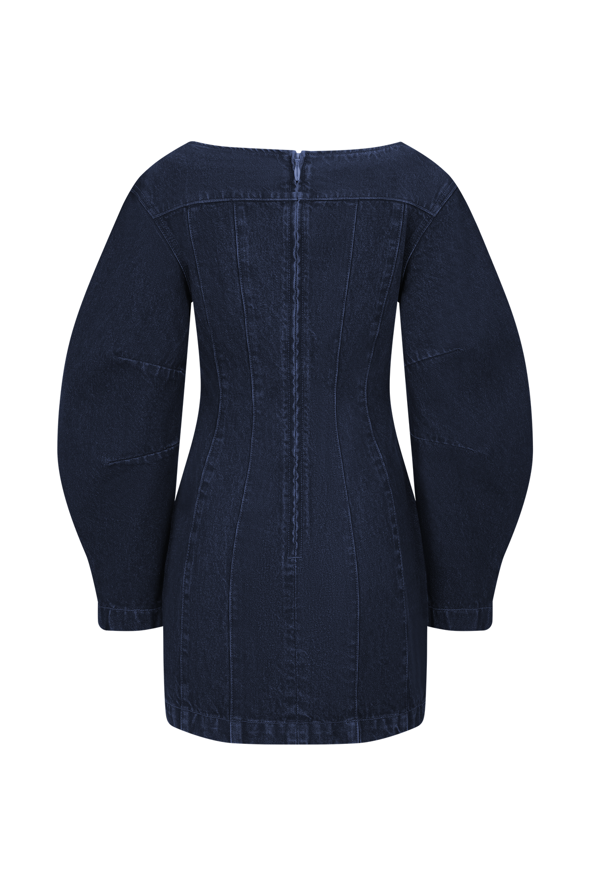Cosmala Denim Long Sleeve Mini Dress - Indigo Blue #10