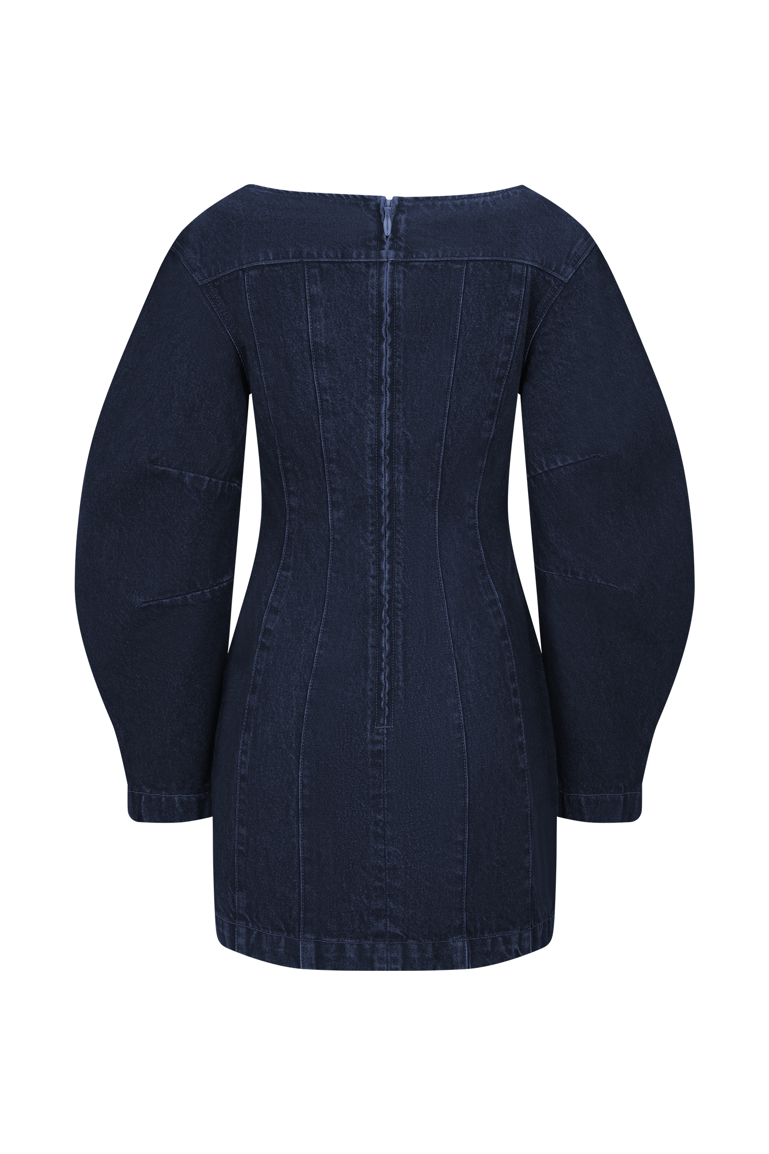 Cosmala Denim Long Sleeve Mini Dress - Indigo Blue #10