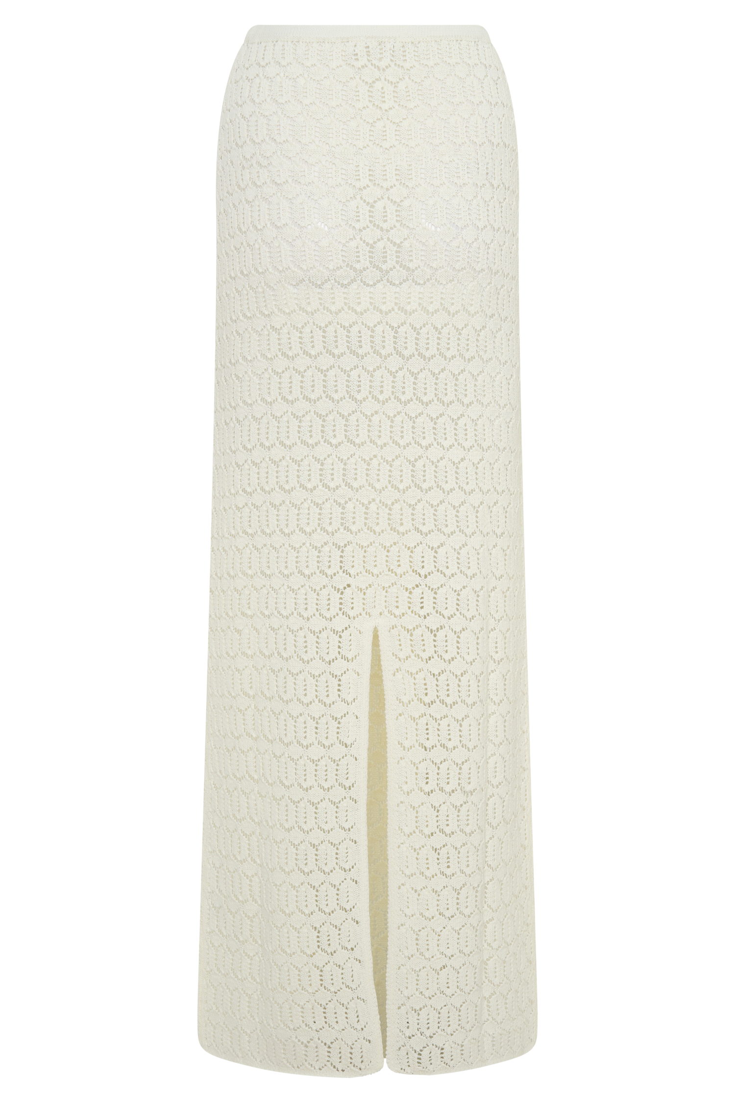 Courtney Crochet Knit Maxi Skirt - Ivory #10