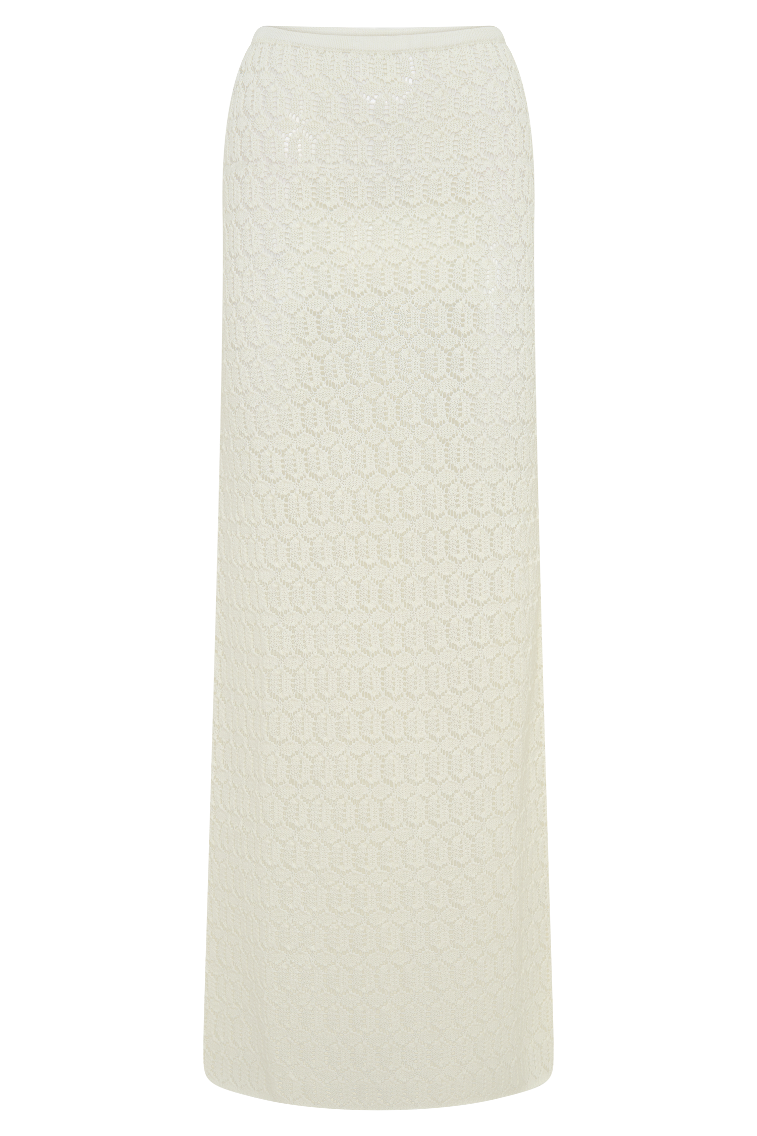 Courtney Crochet Knit Maxi Skirt - Ivory #11