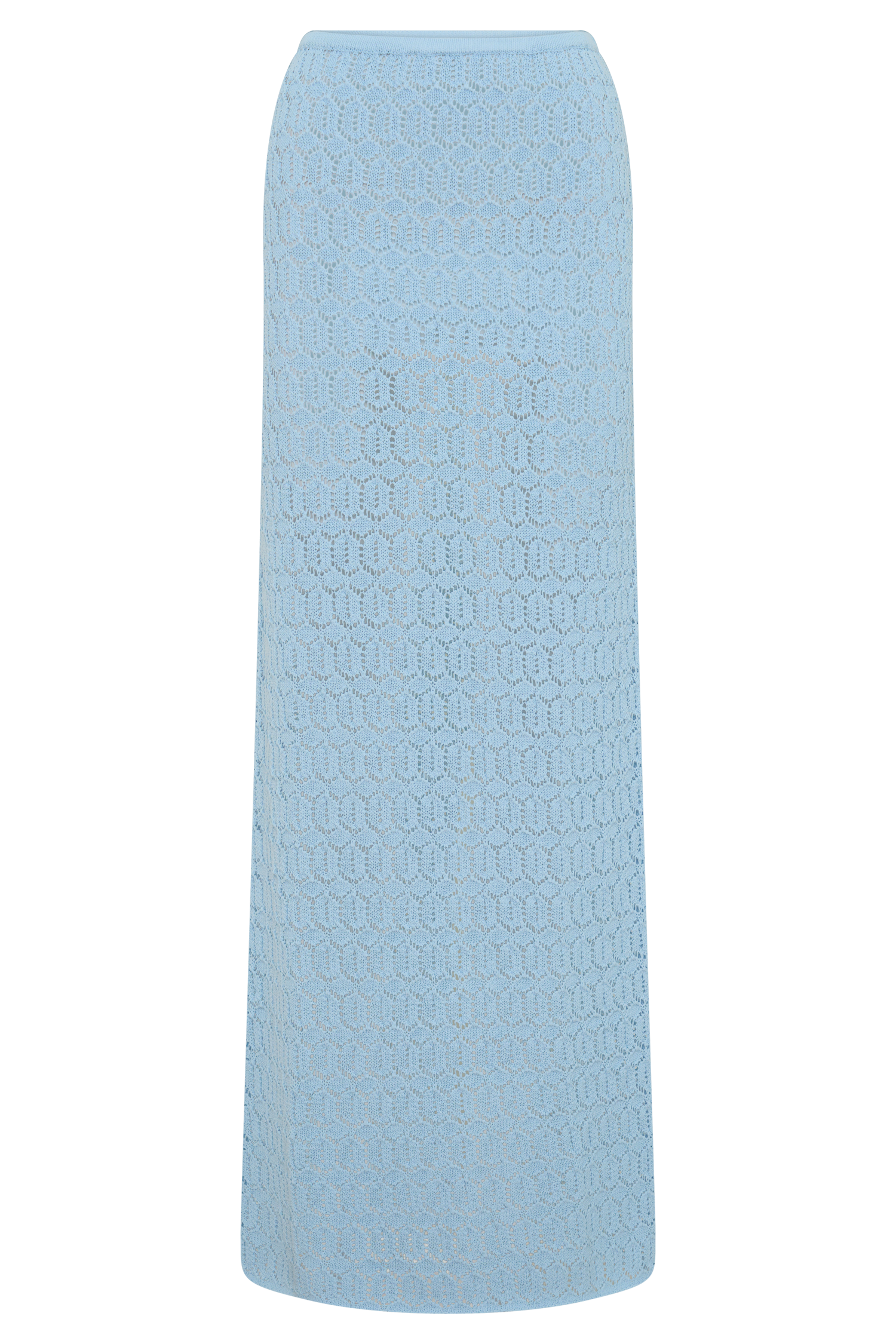 Courtney Crochet Knit Maxi Skirt - Pale Blue #9