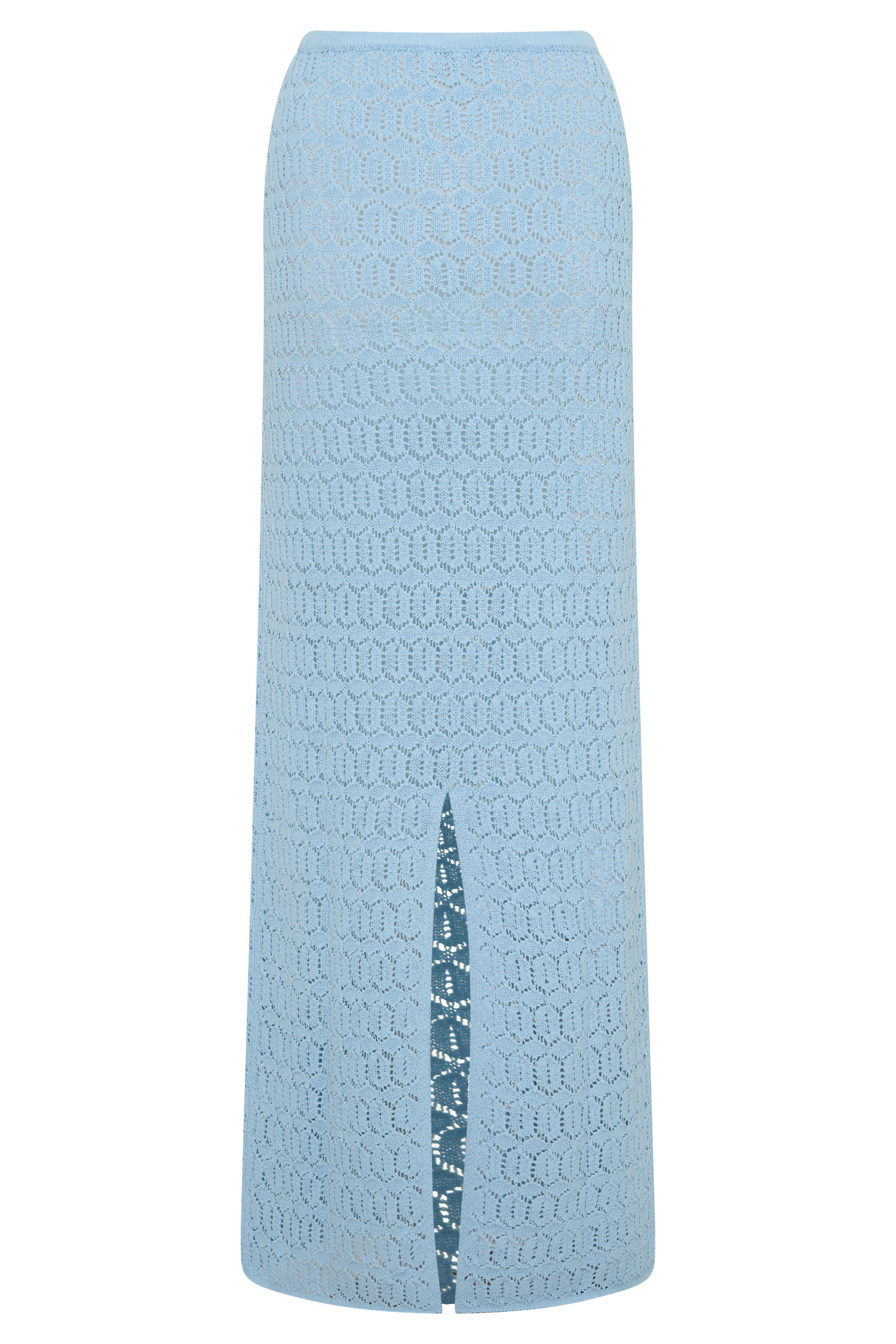 Courtney Crochet Knit Maxi Skirt - Pale Blue #8