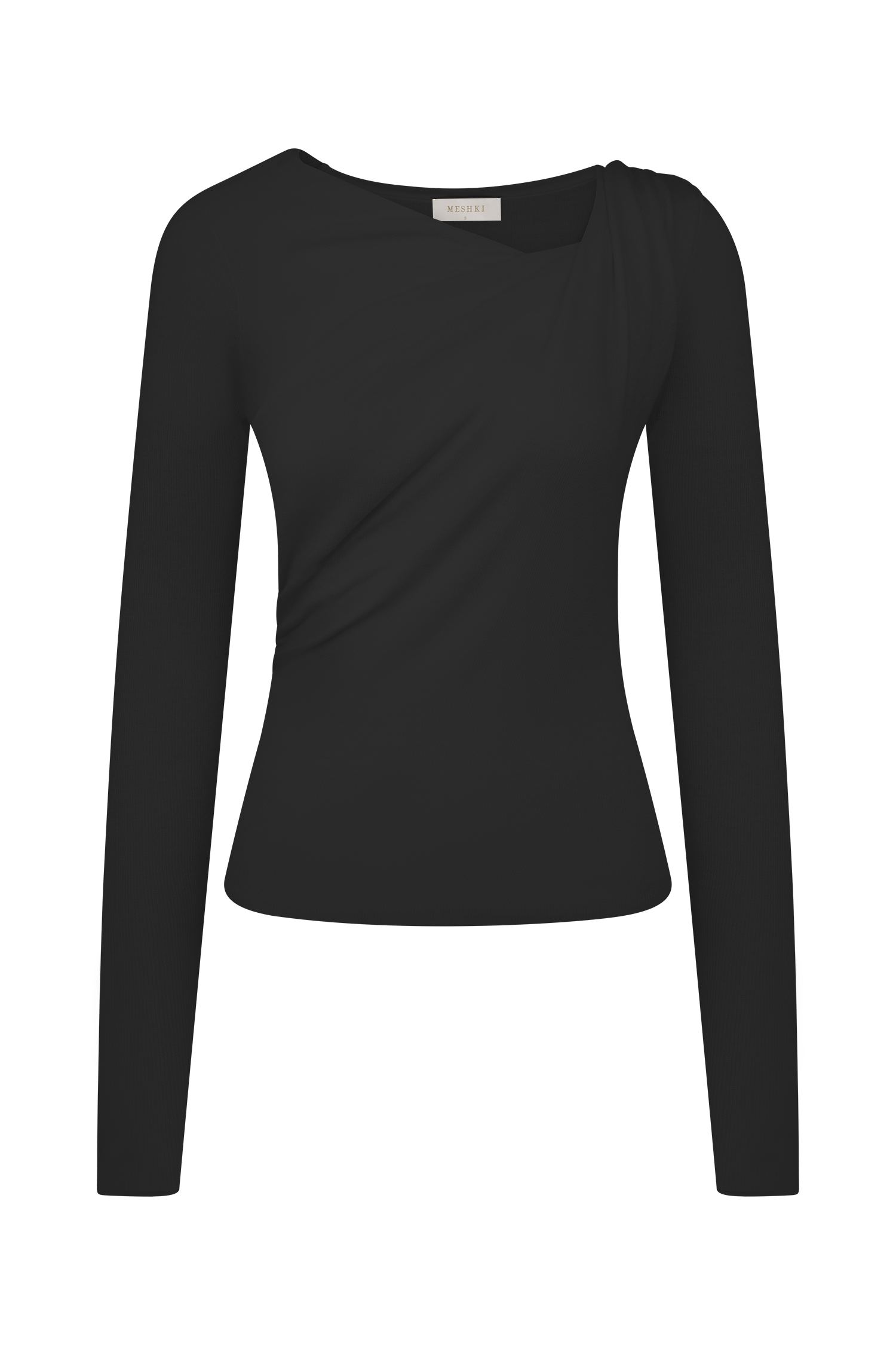 Culver Draped Twist Knit Top - Black #7