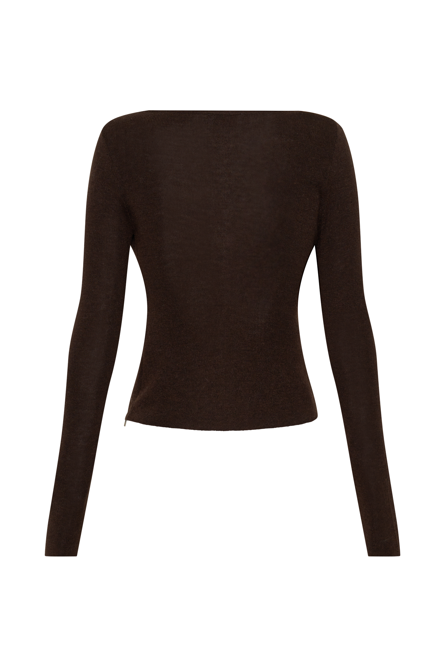Culver Draped Twist Knit Top - Chocolate #8
