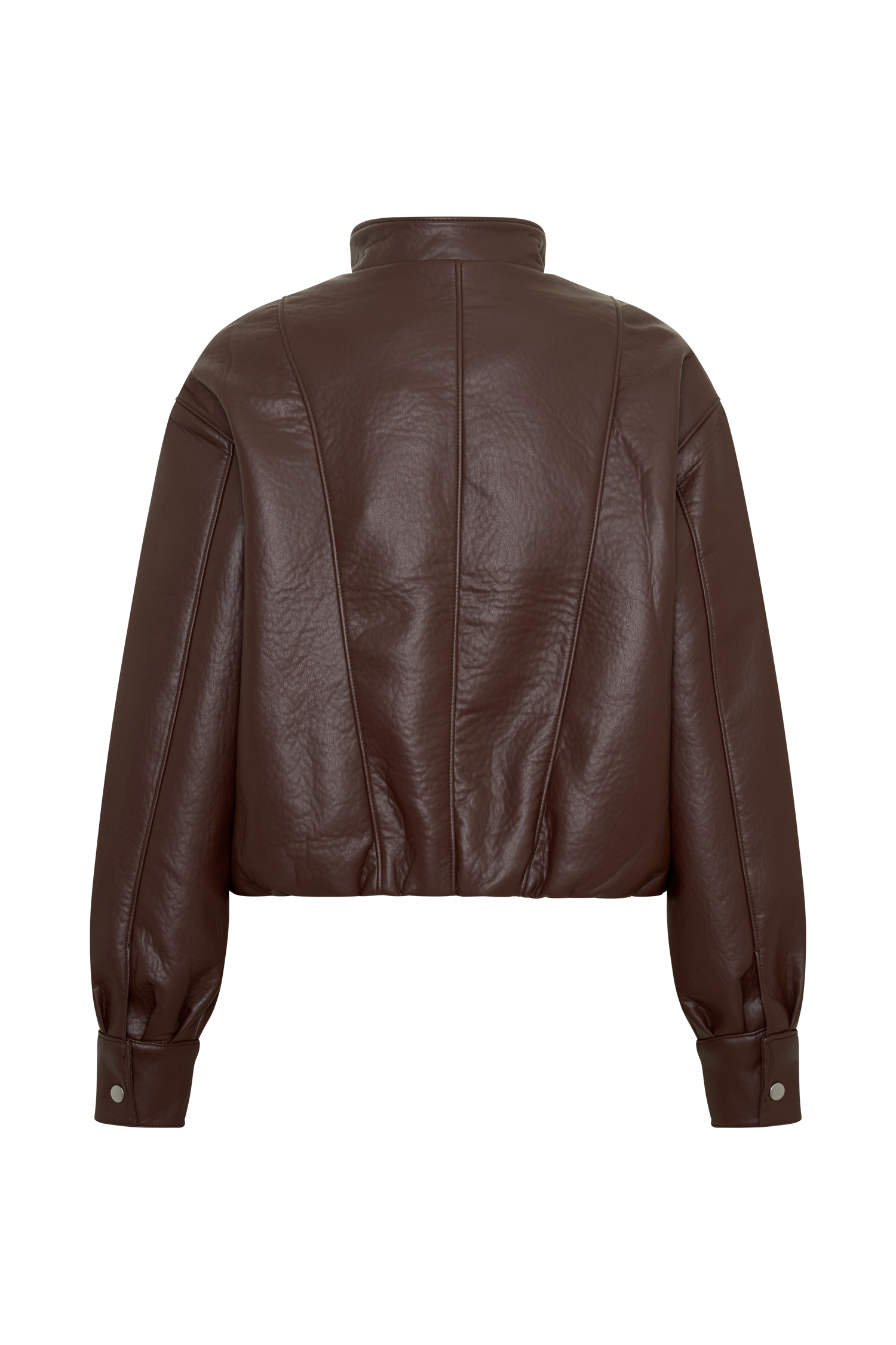 Curtis Faux Leather Bomber Jacket - Dark Chocolate #10