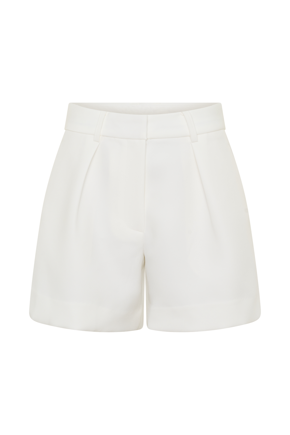 Dominique Pleated Suiting Shorts - Ivory