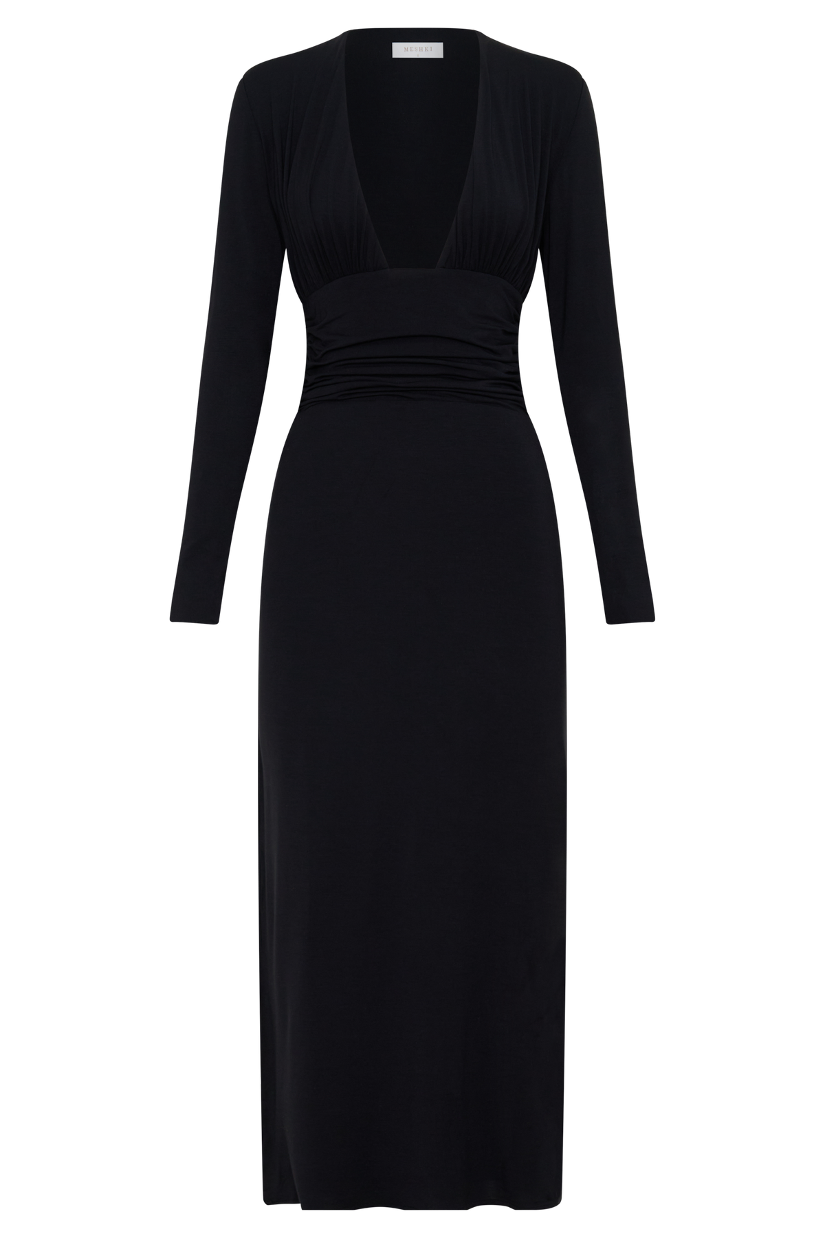 Drusilla Long Sleeve Modal Maxi Dress - Black #8