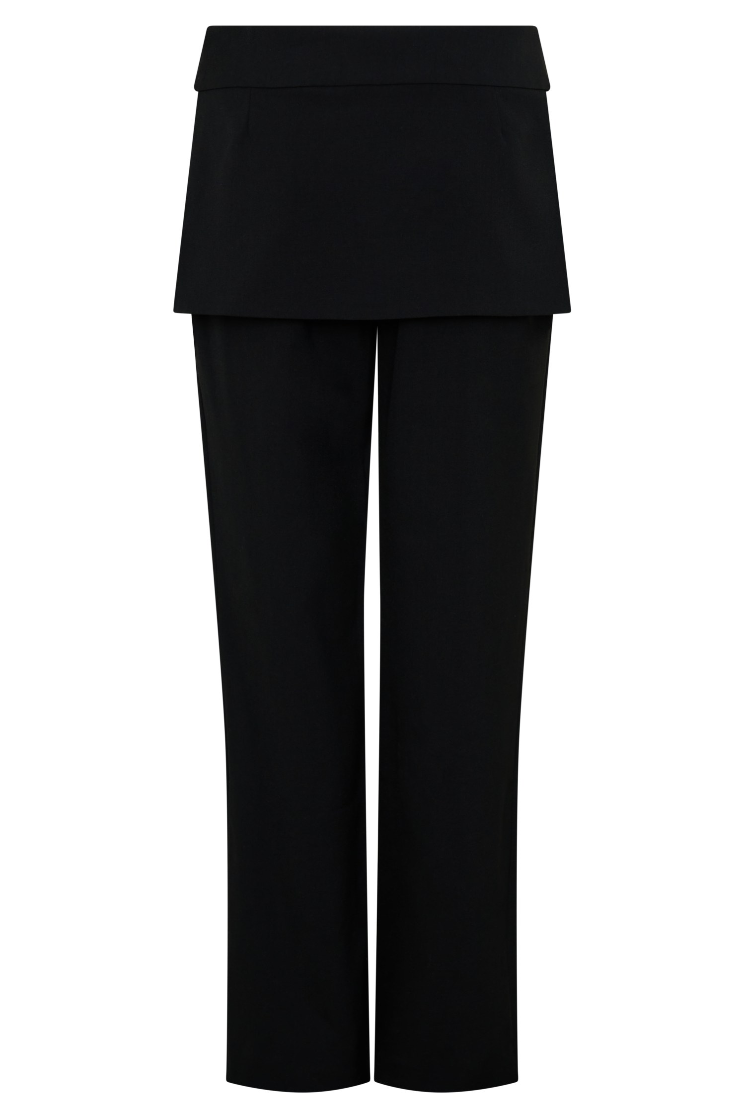 Daisy Wrap Skirt Straight Leg Pants - Black #10
