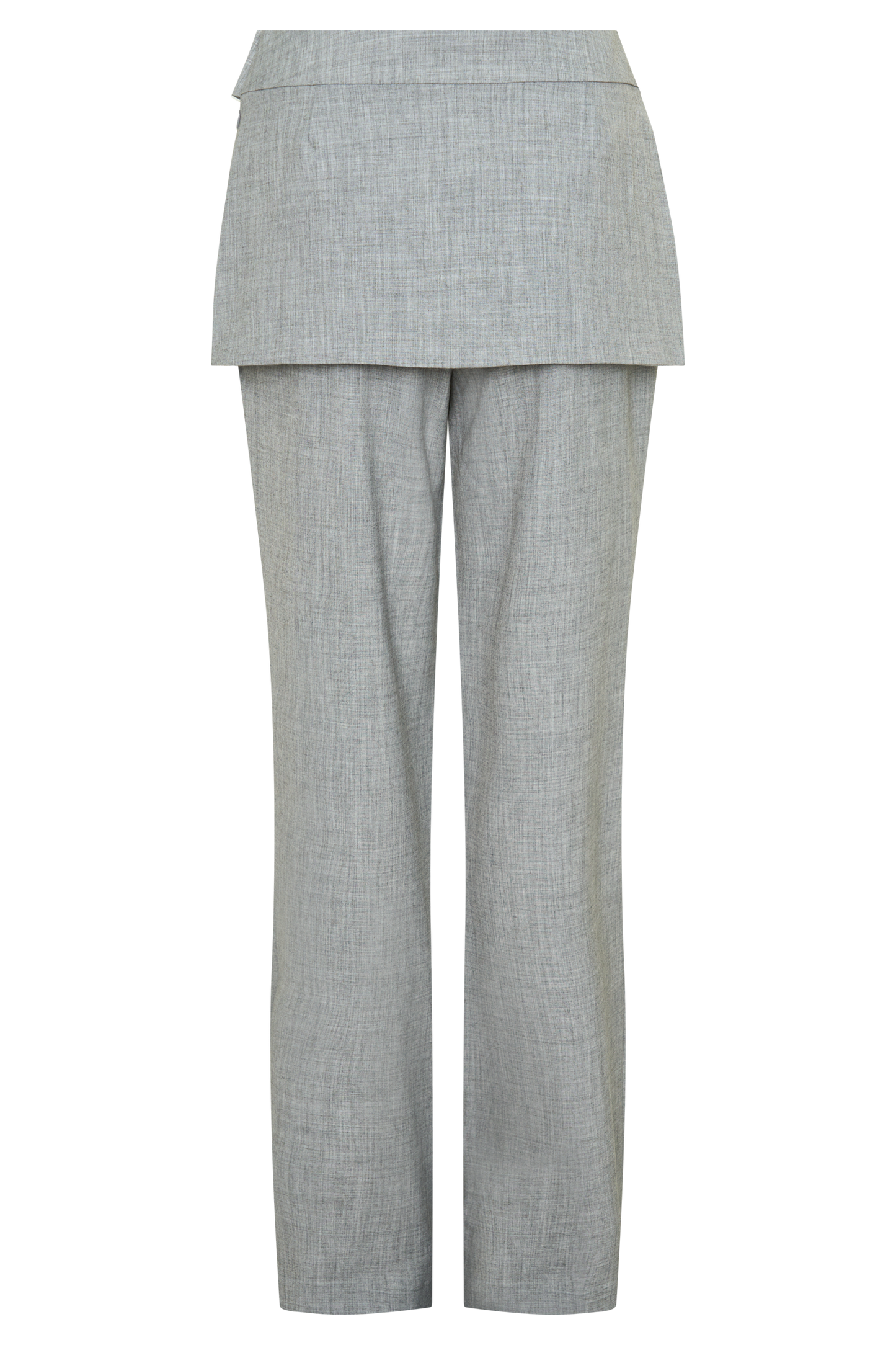 Daisy Wrap Skirt Straight Leg Pants - Charcoal Marle