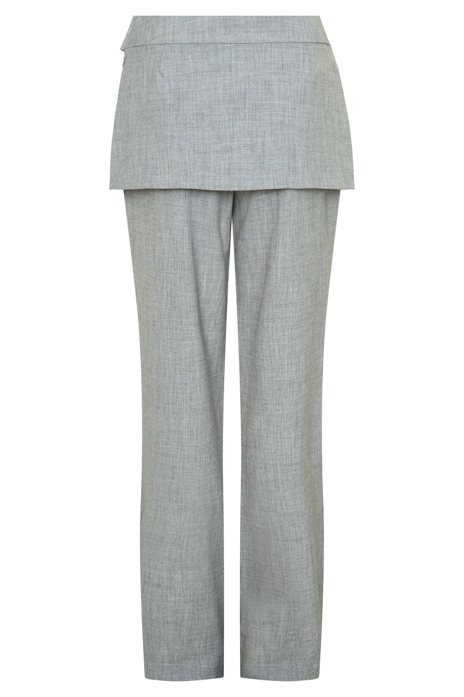 Daisy Wrap Skirt Straight Leg Pants - Charcoal Marle #10