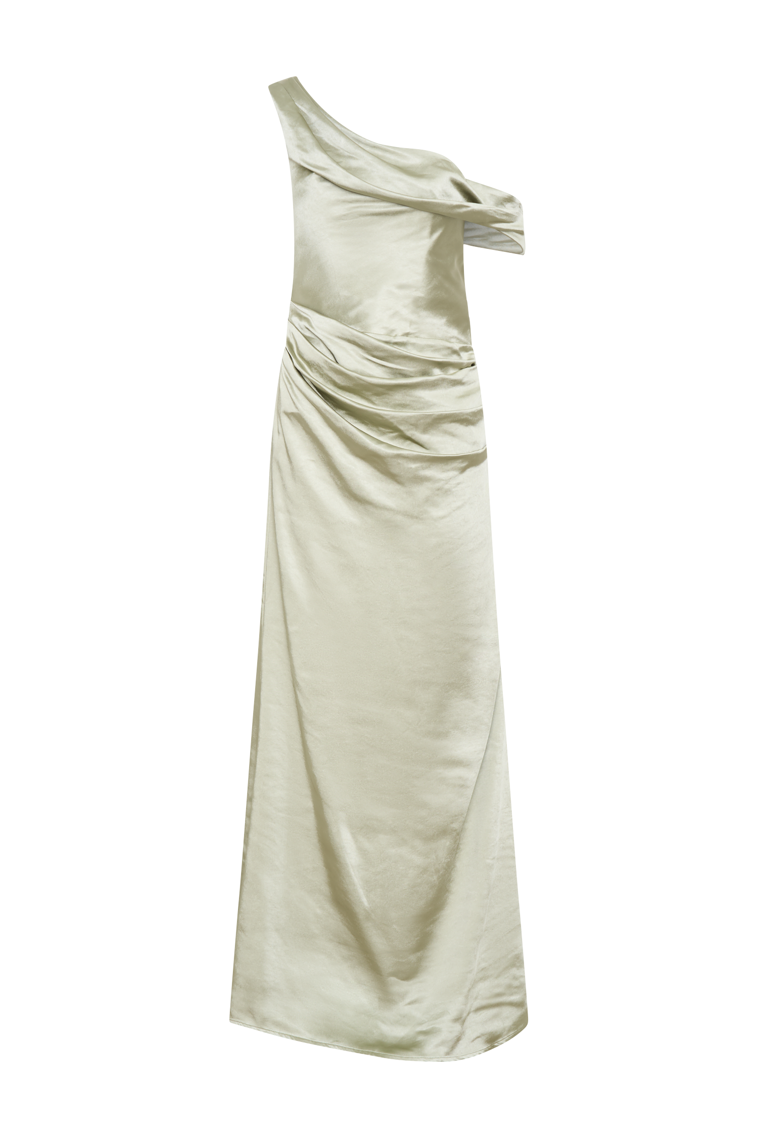 Dalia Off Shoulder Satin Maxi Dress - Sage #12