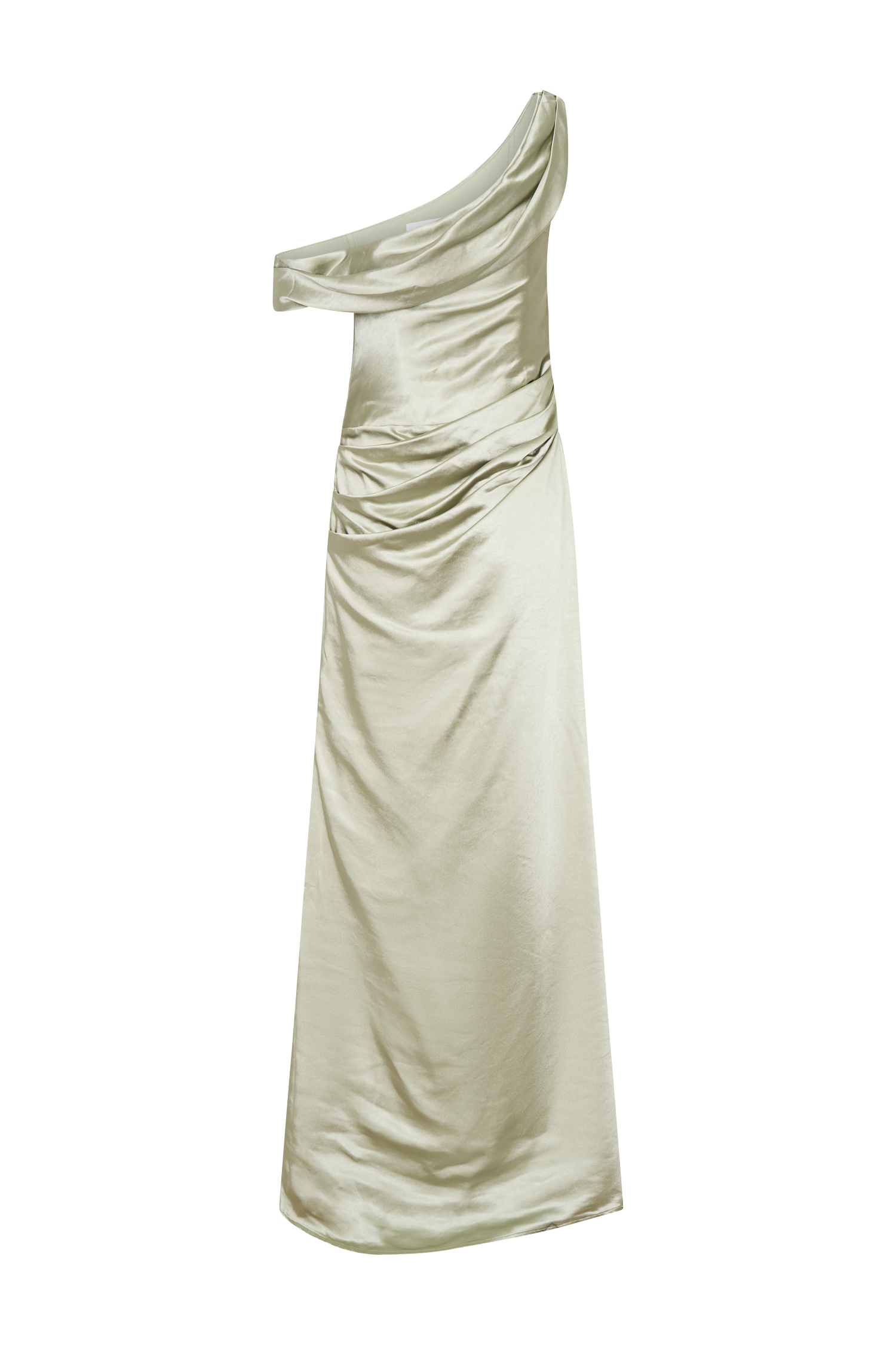 Dalia Off Shoulder Satin Maxi Dress - Sage #11