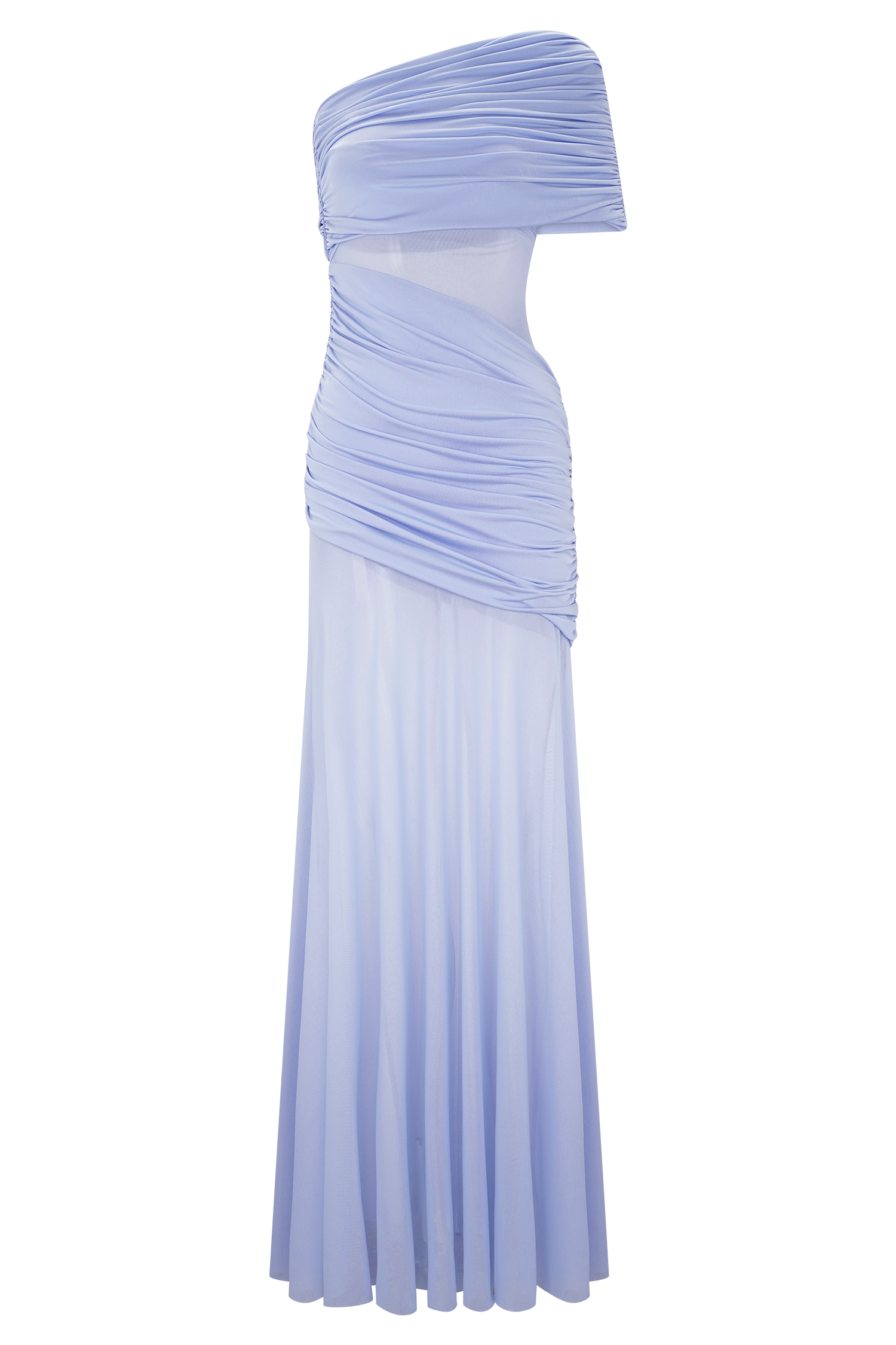 Dallas One Shoulder Mesh Maxi Dress - Lavender #7