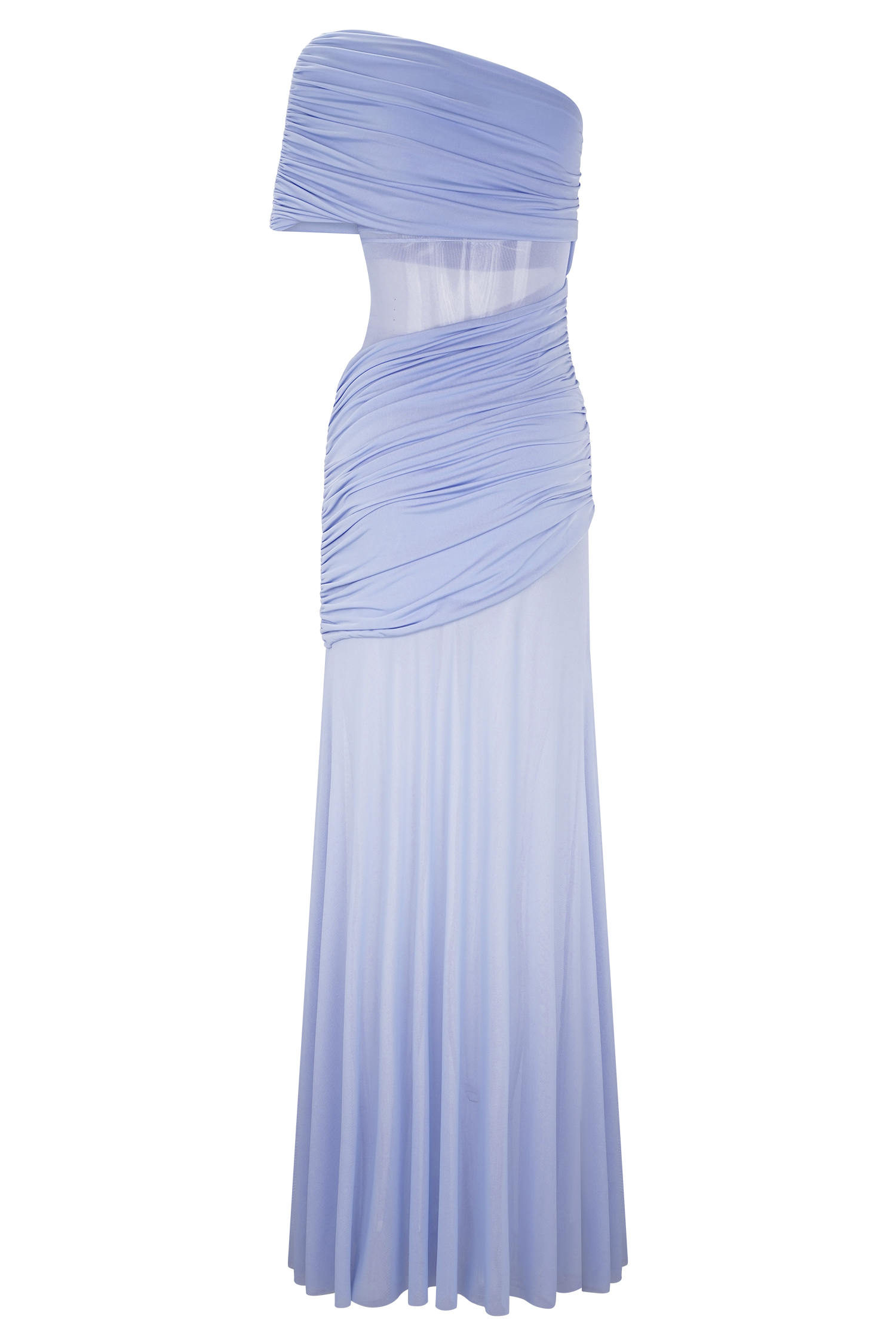 Dallas One Shoulder Mesh Maxi Dress - Lavender #6