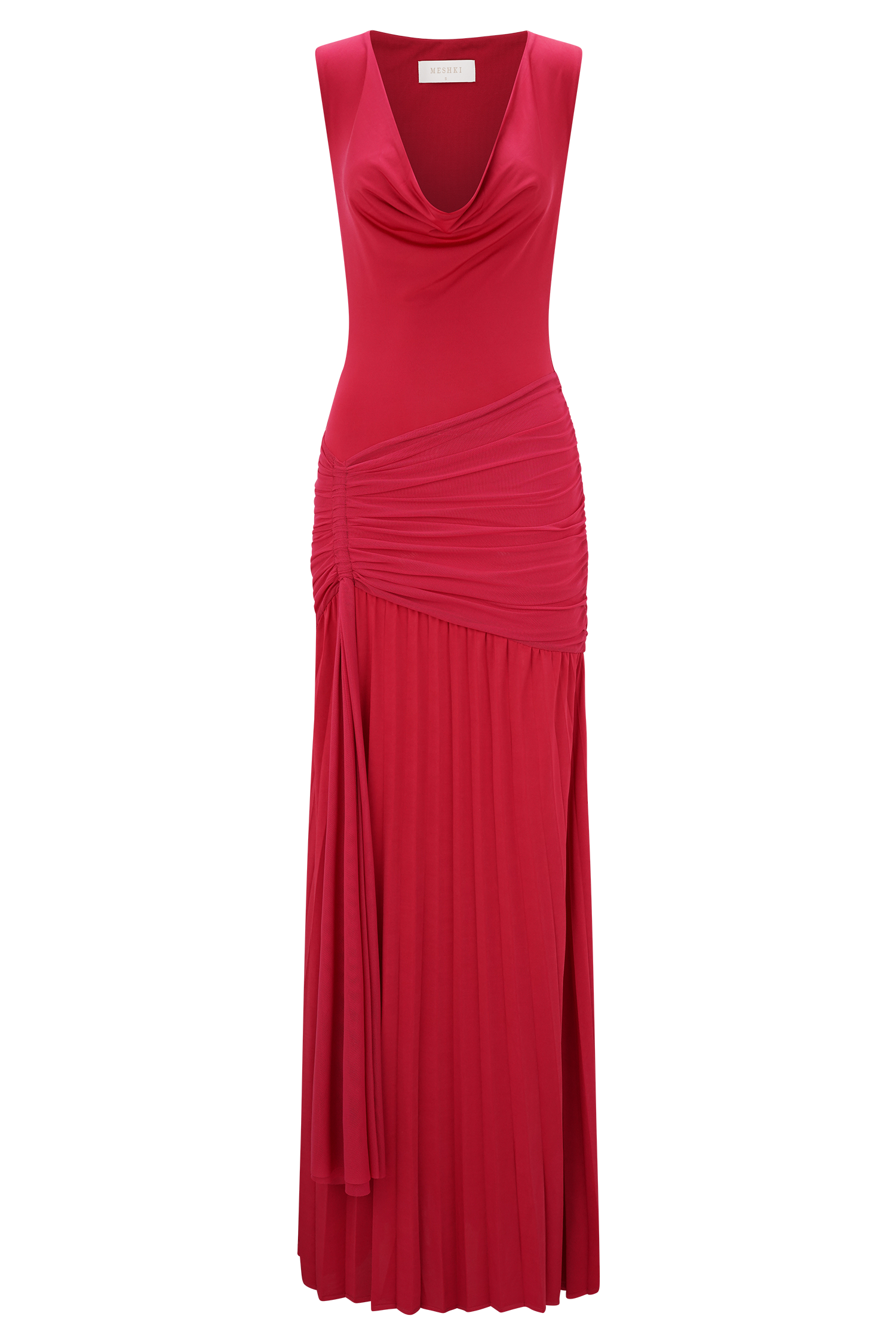 Dania Cowl Neck Slinky Maxi Dress - Fuchsia Pink #10