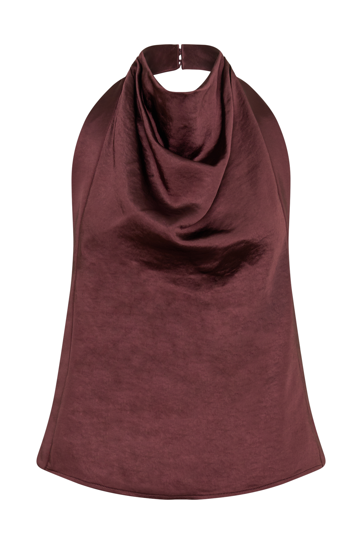 Danica Satin Halter Sleeveless Top - Mahogany #7