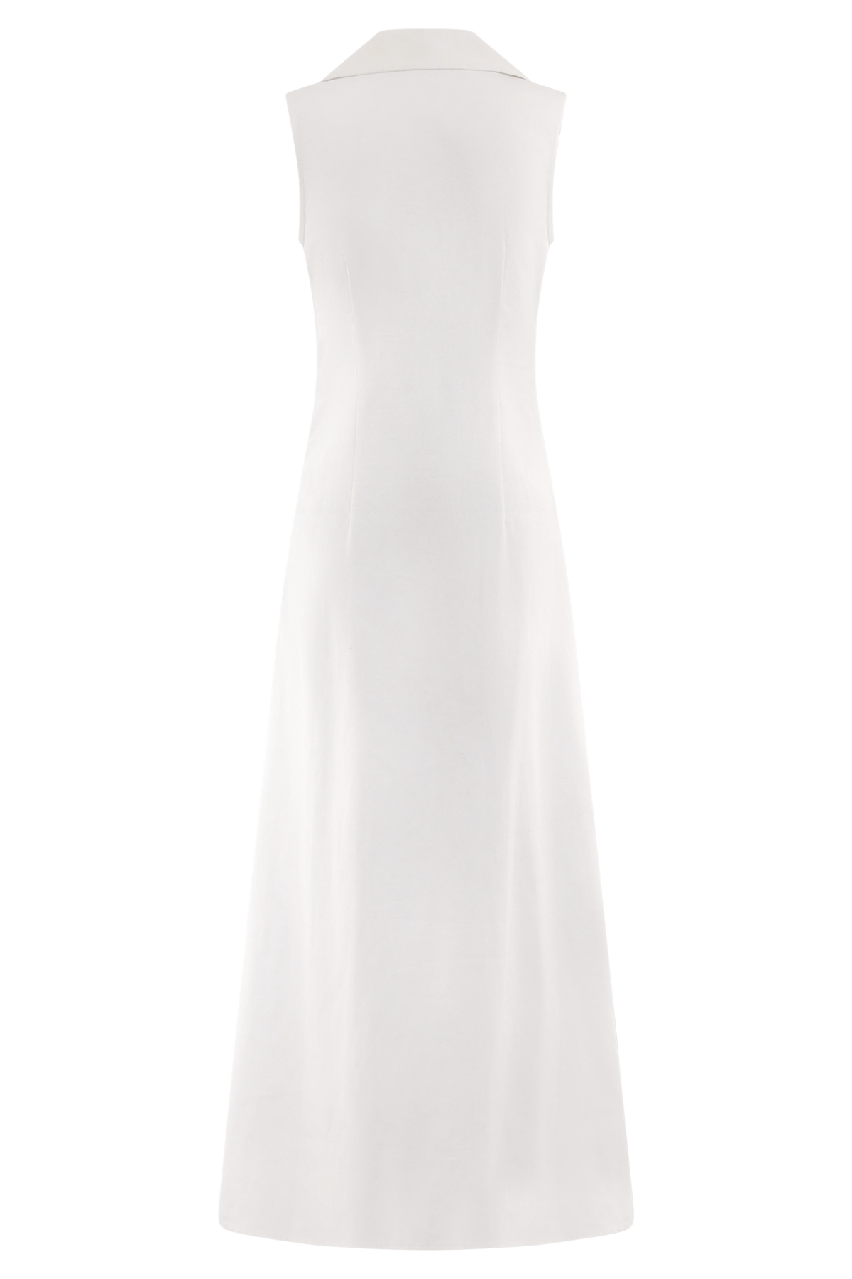 Dante Ruched Linen Midi Dress - White #10