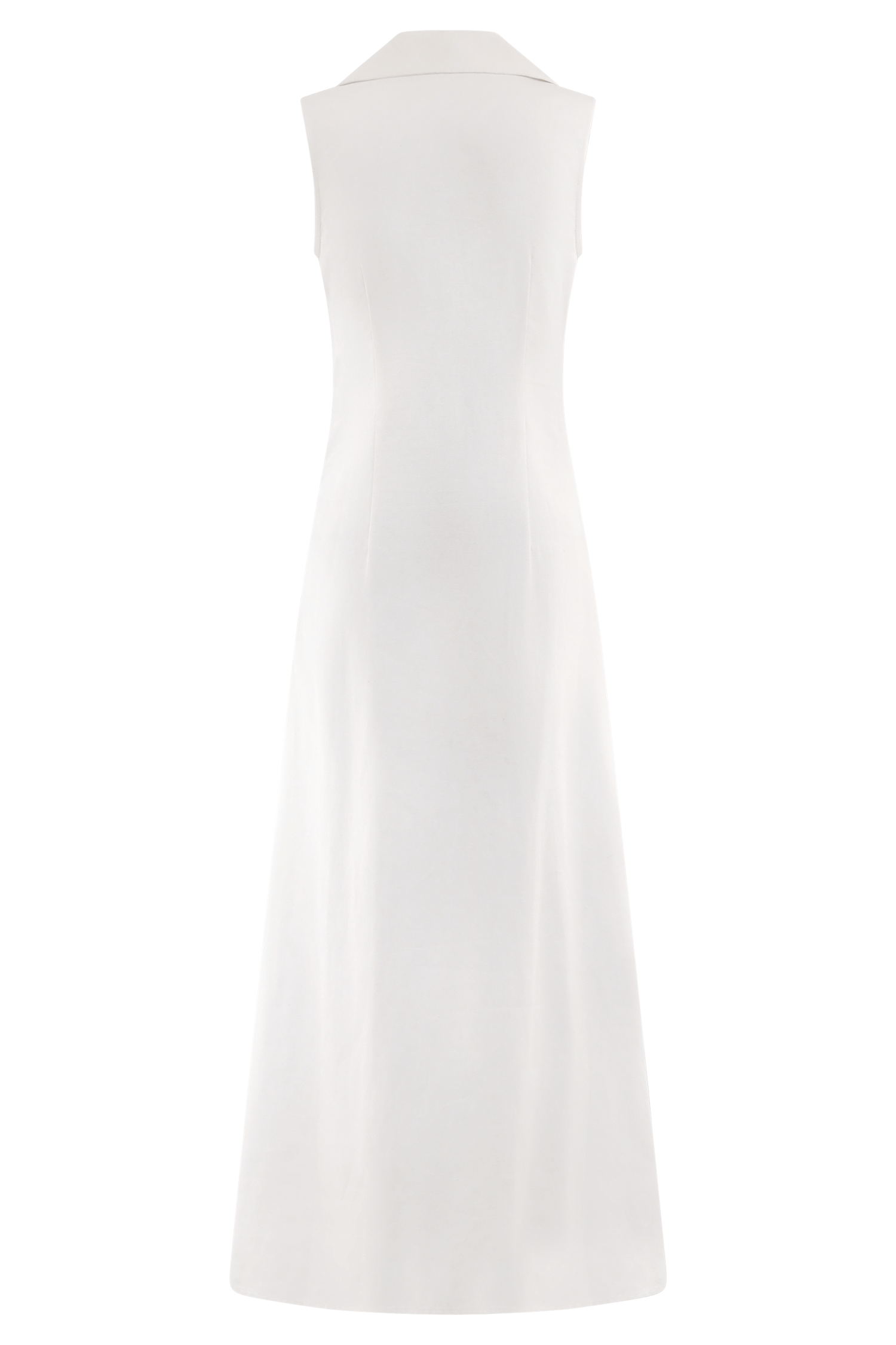Dante Ruched Linen Midi Dress - White #8