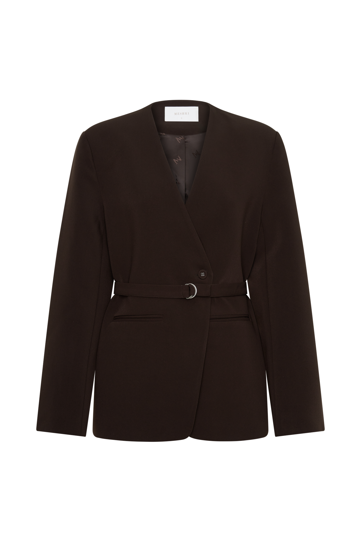 Darcie Drop Shoulder Suiting Blazer - Dark Chocolate
