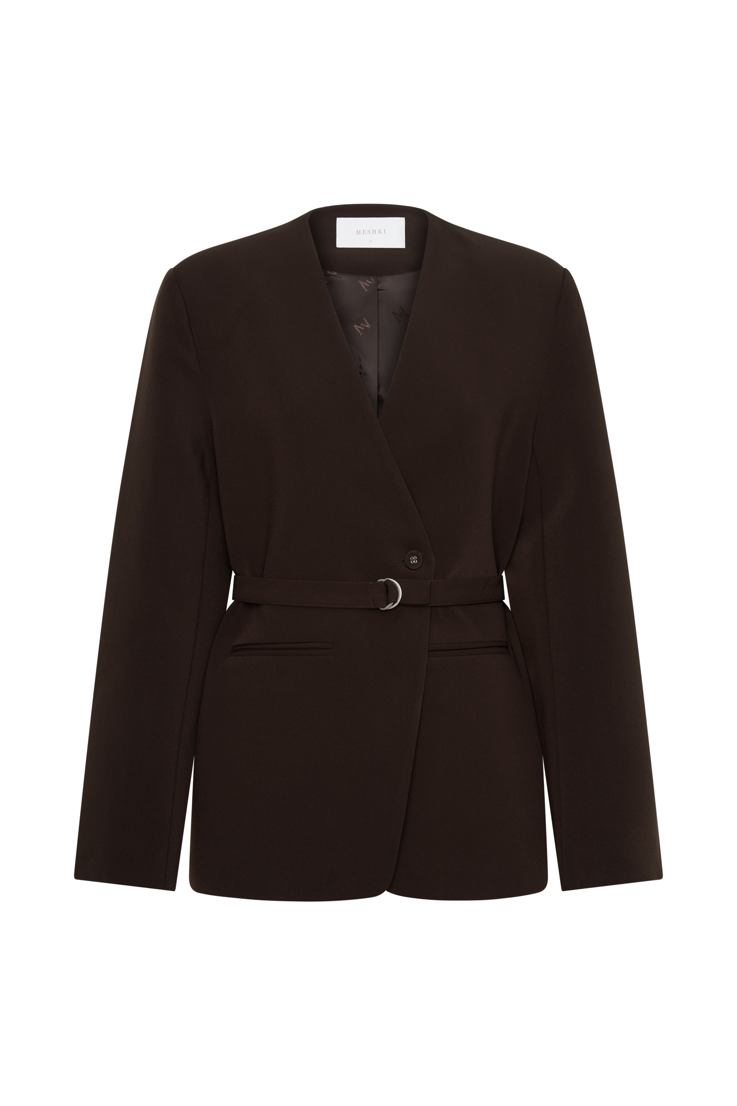 Darcie Drop Shoulder Suiting Blazer - Dark Chocolate #11