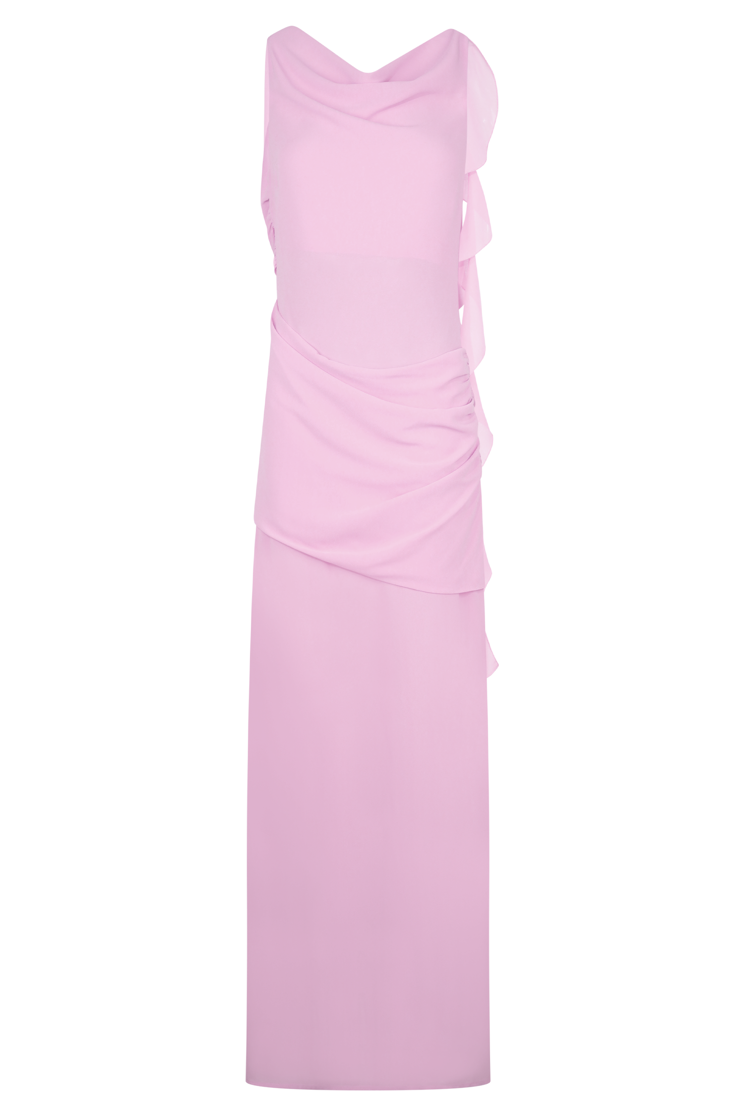 Daria Draped Chiffon Maxi Dress - Light Lilac #7