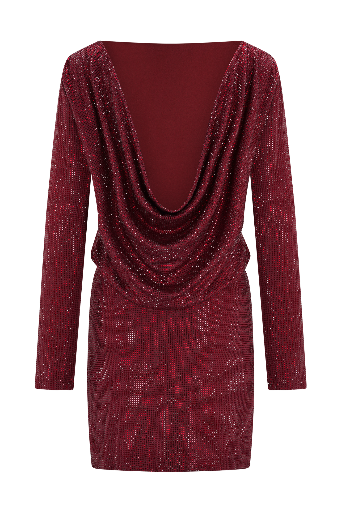 Darius Diamante Cowl Mini Dress - Wine