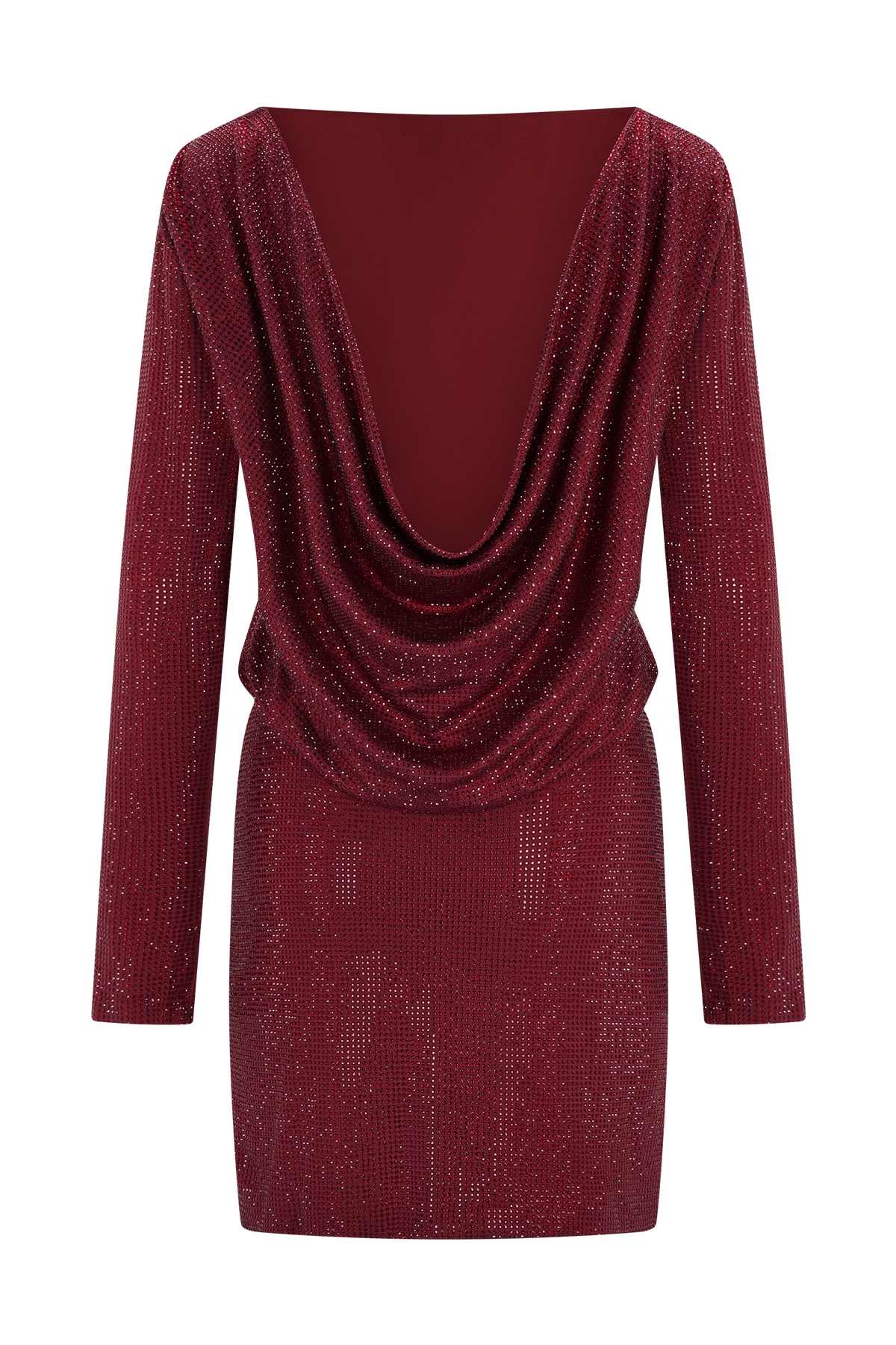 Darius Diamante Cowl Mini Dress - Wine
