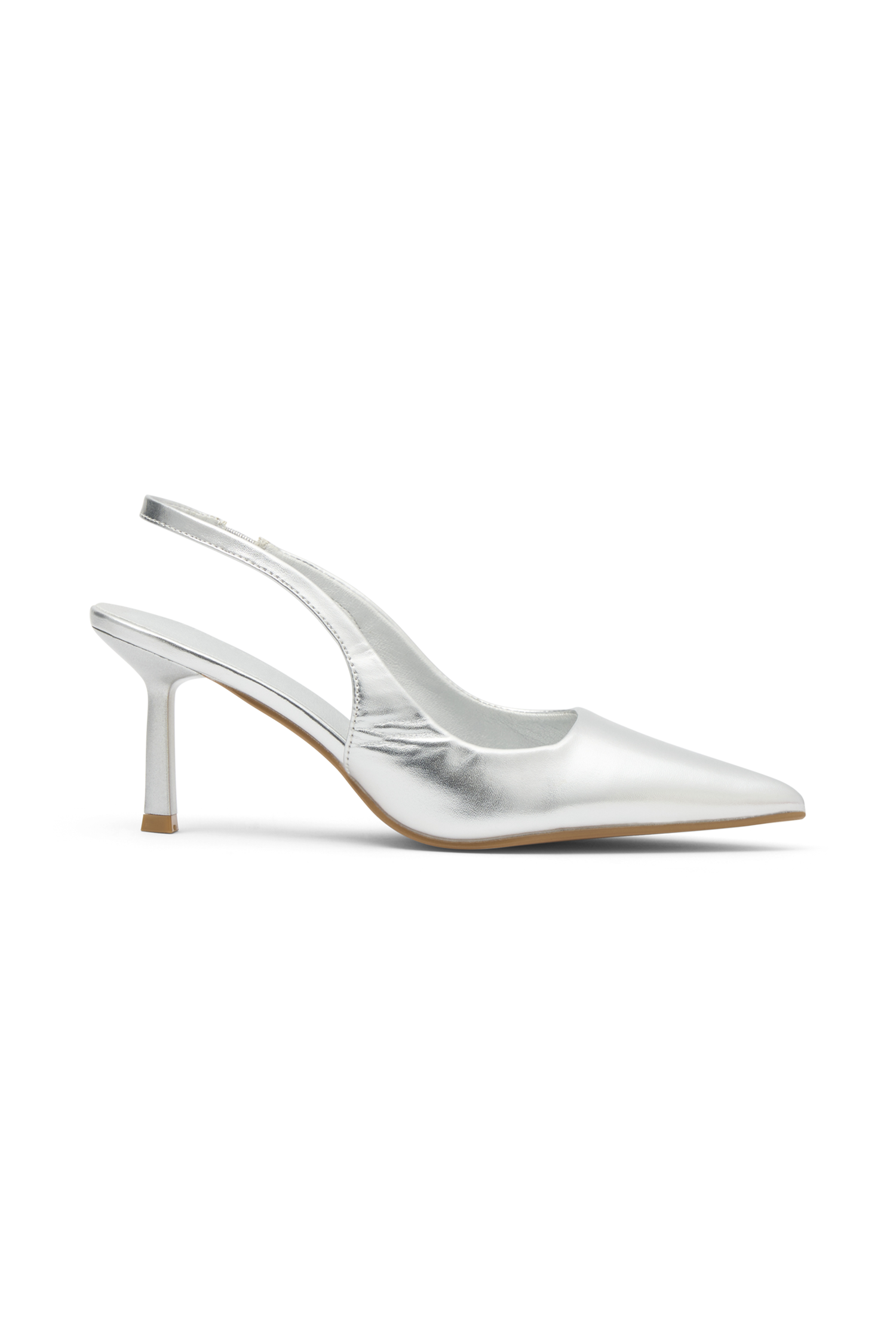 Dasha Patent Sling Back Heels - Silver #7