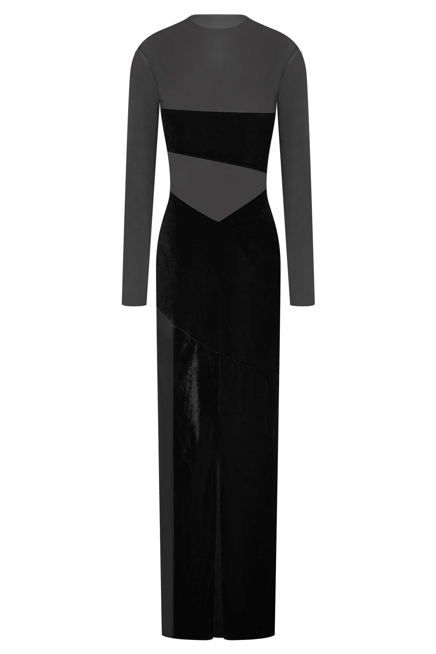 Davina Velvet And Mesh Maxi Dress - Black #10