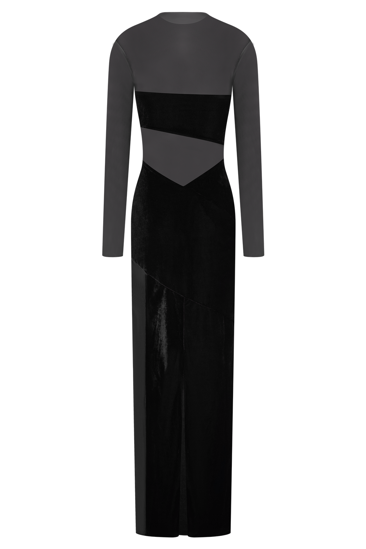 Davina Velvet And Mesh Maxi Dress - Black #10