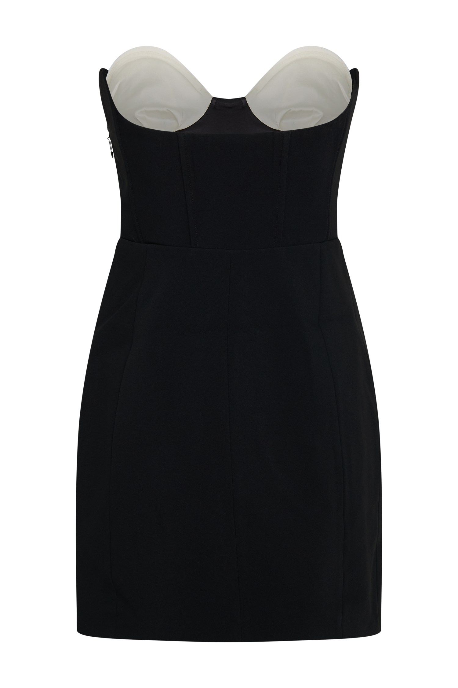 Deana Contrast Suiting Strapless Mini Dress - Black #10