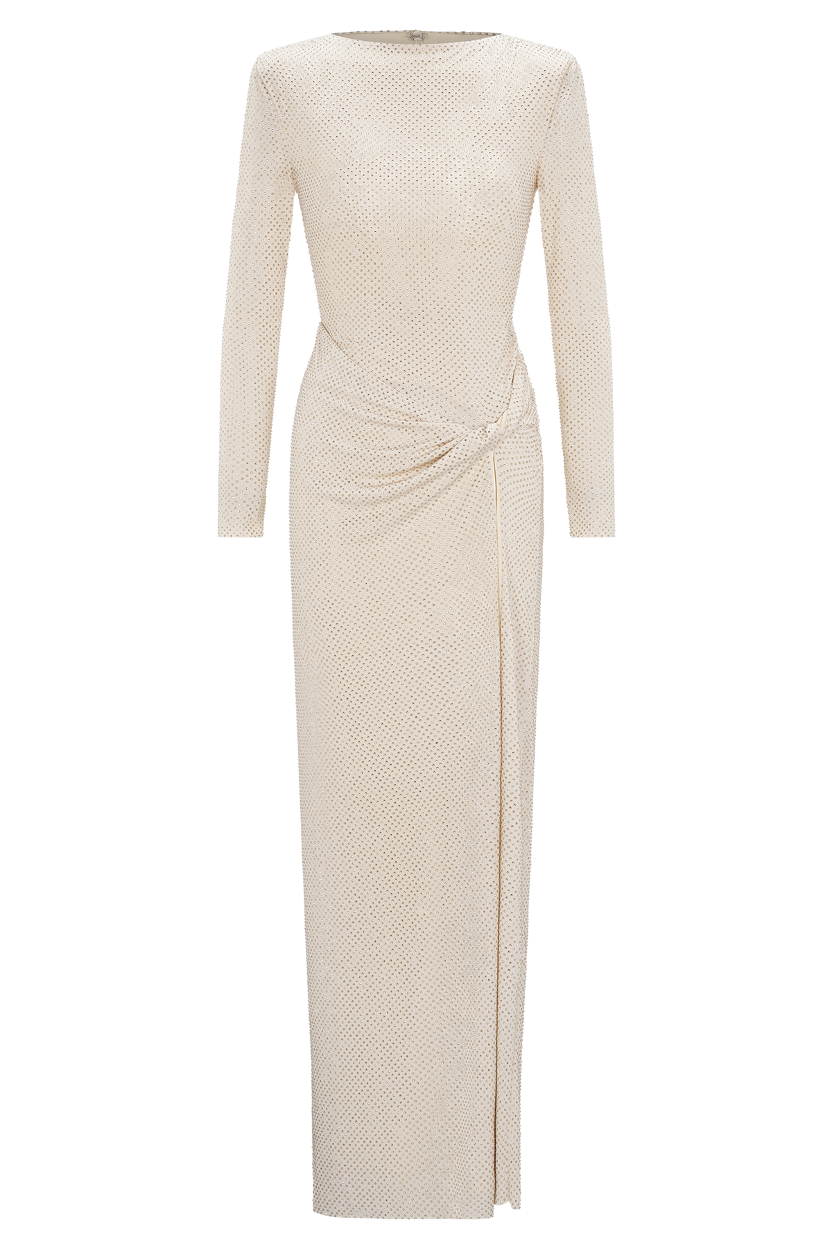 Deanna Long Sleeve Diamante Maxi Dress - Gold #12