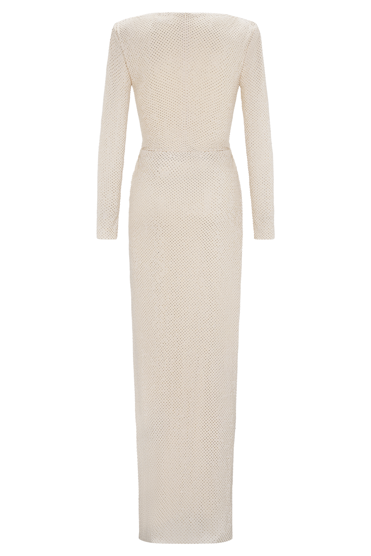 Deanna Long Sleeve Diamante Maxi Dress - Gold