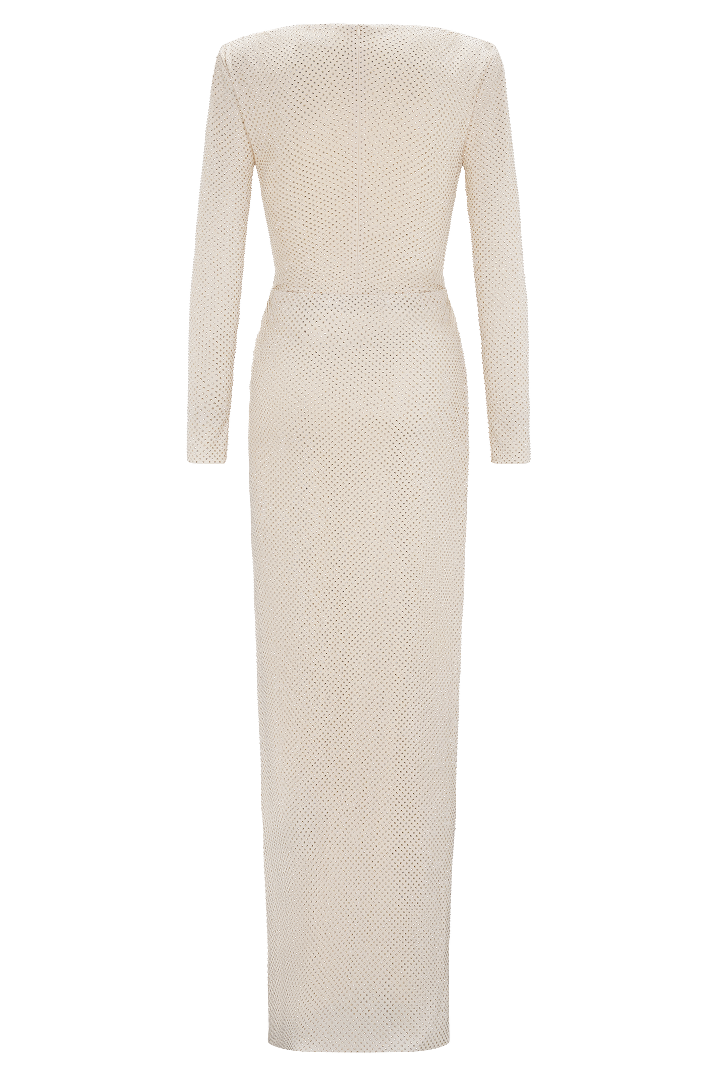 Deanna Long Sleeve Diamante Maxi Dress - Gold