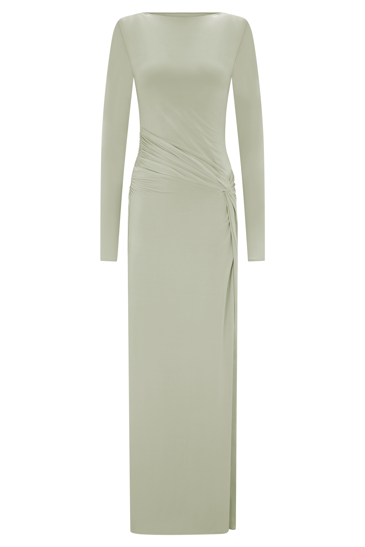 Deanna Long Sleeve Gathered Maxi Dress - Sage #7