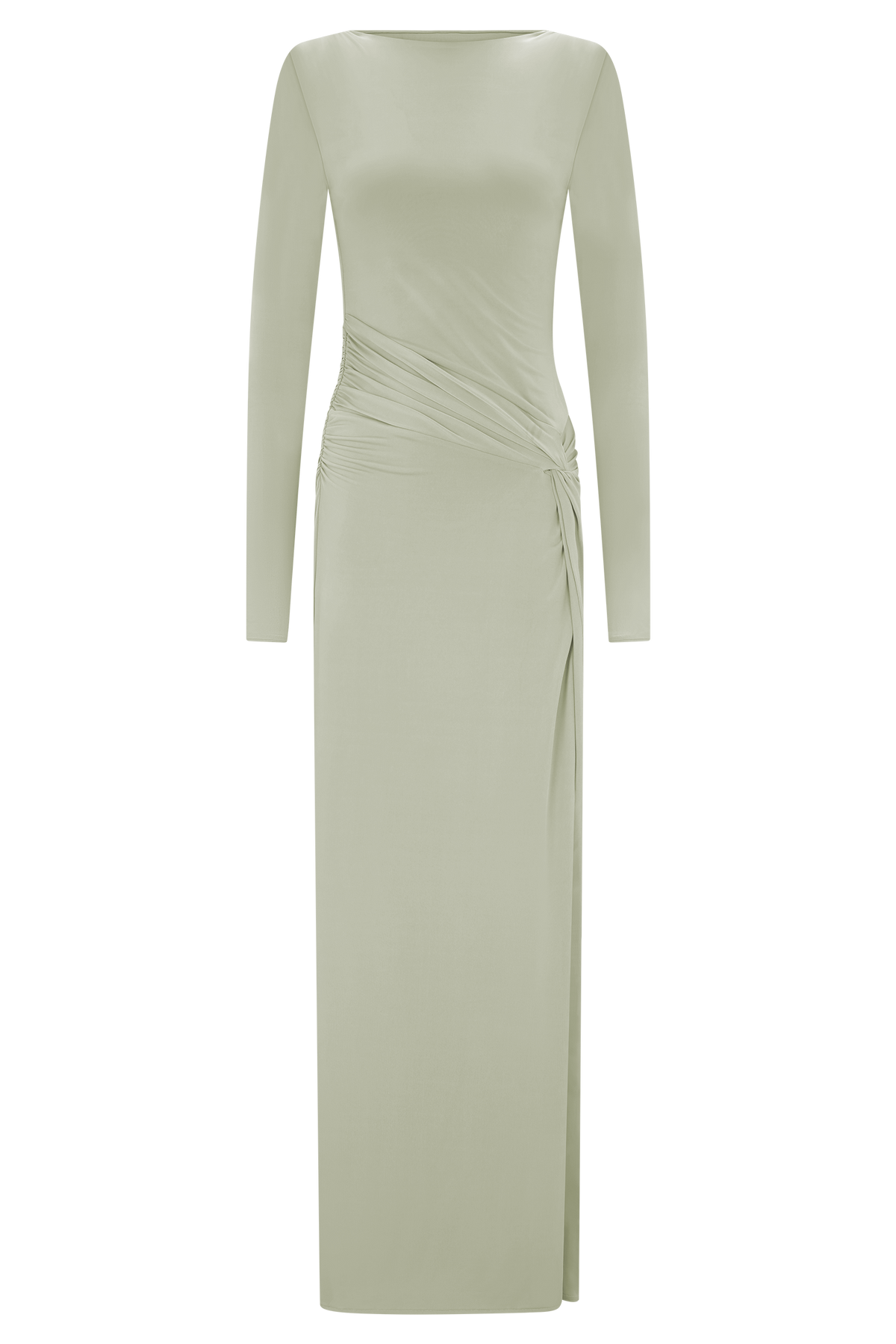 Deanna Long Sleeve Gathered Maxi Dress - Sage #7