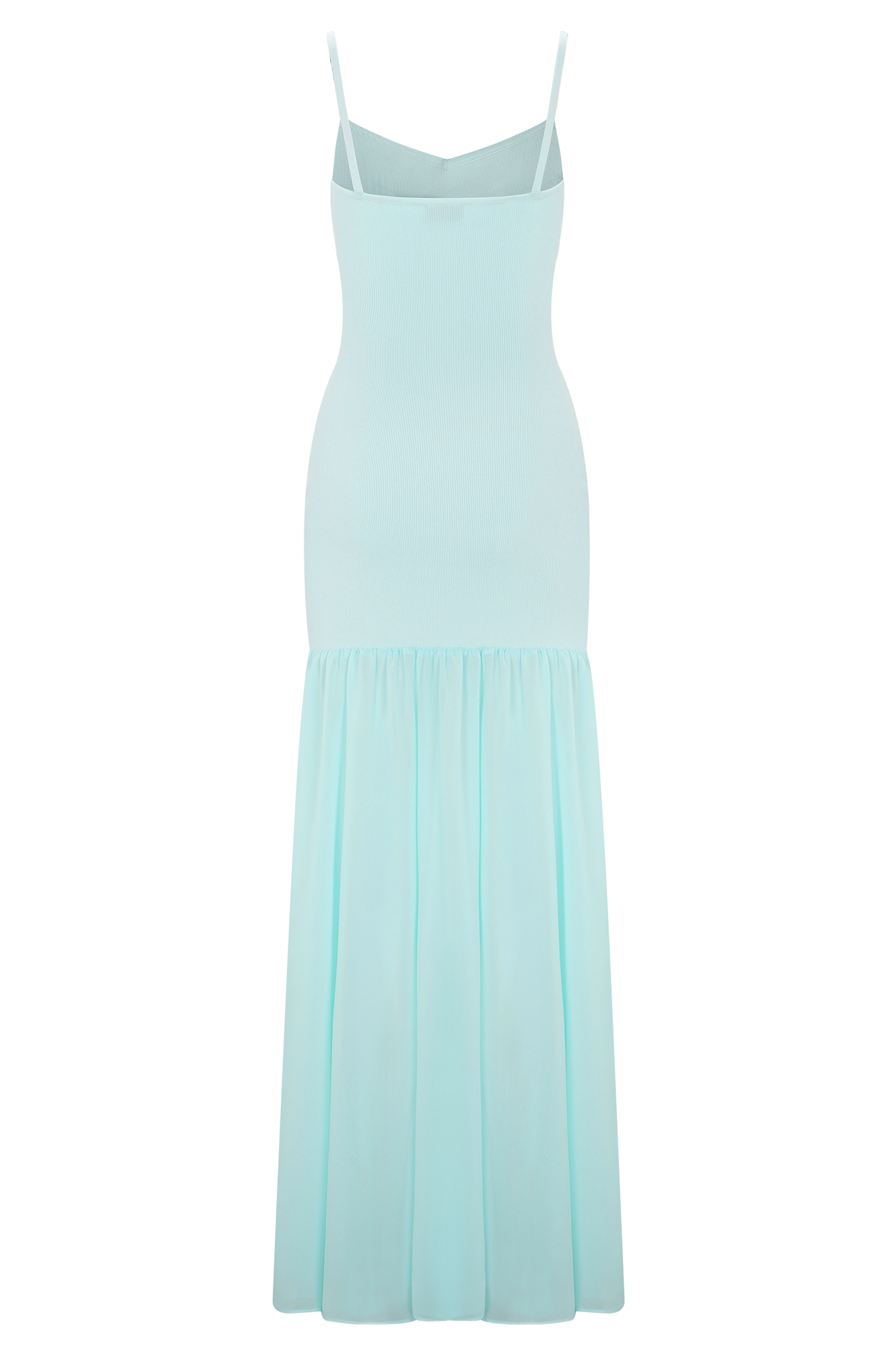 Deanne Bandage And Chiffon Knit Maxi Dress - Blue