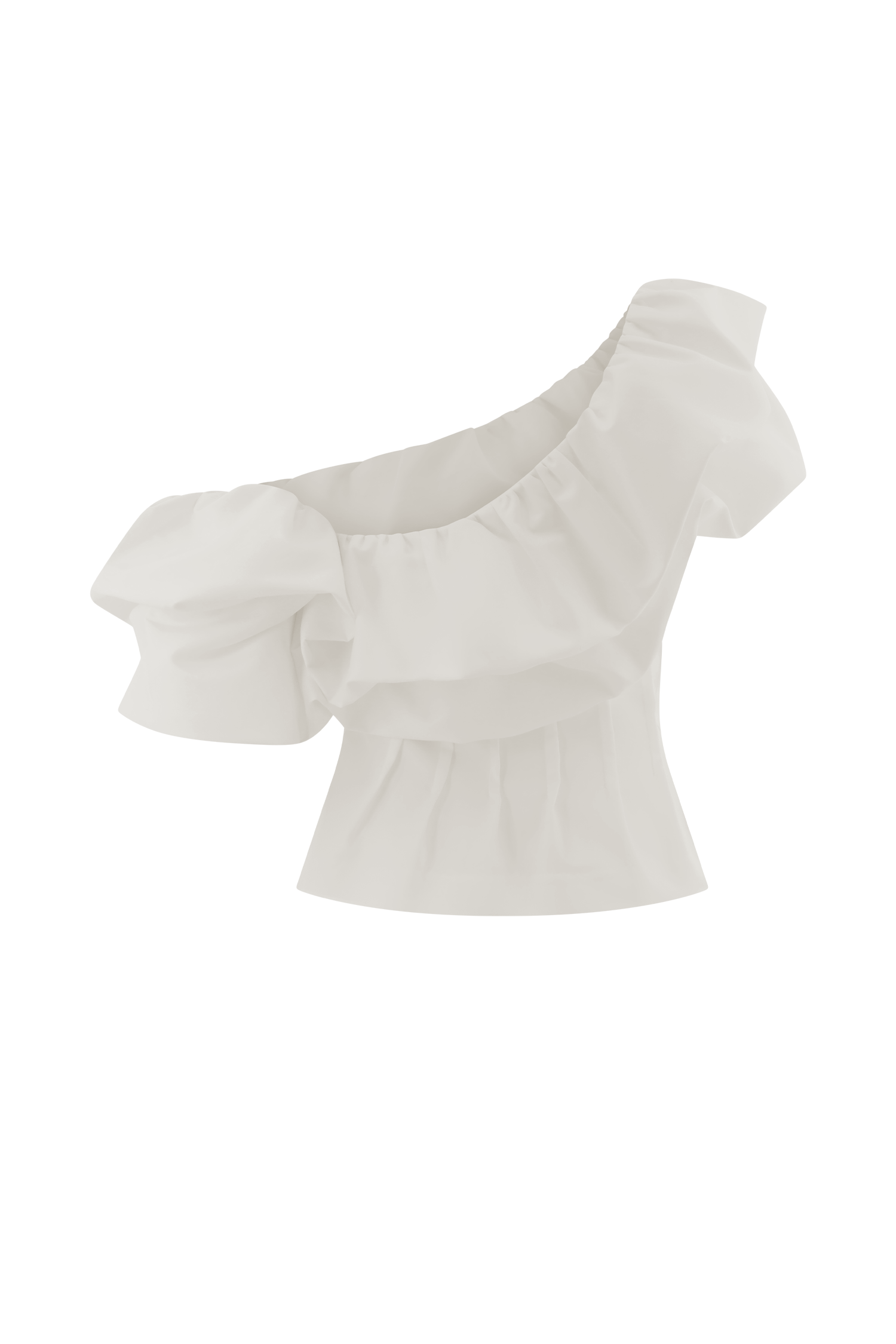 Debbie One Shoulder Bubble Top - White #7