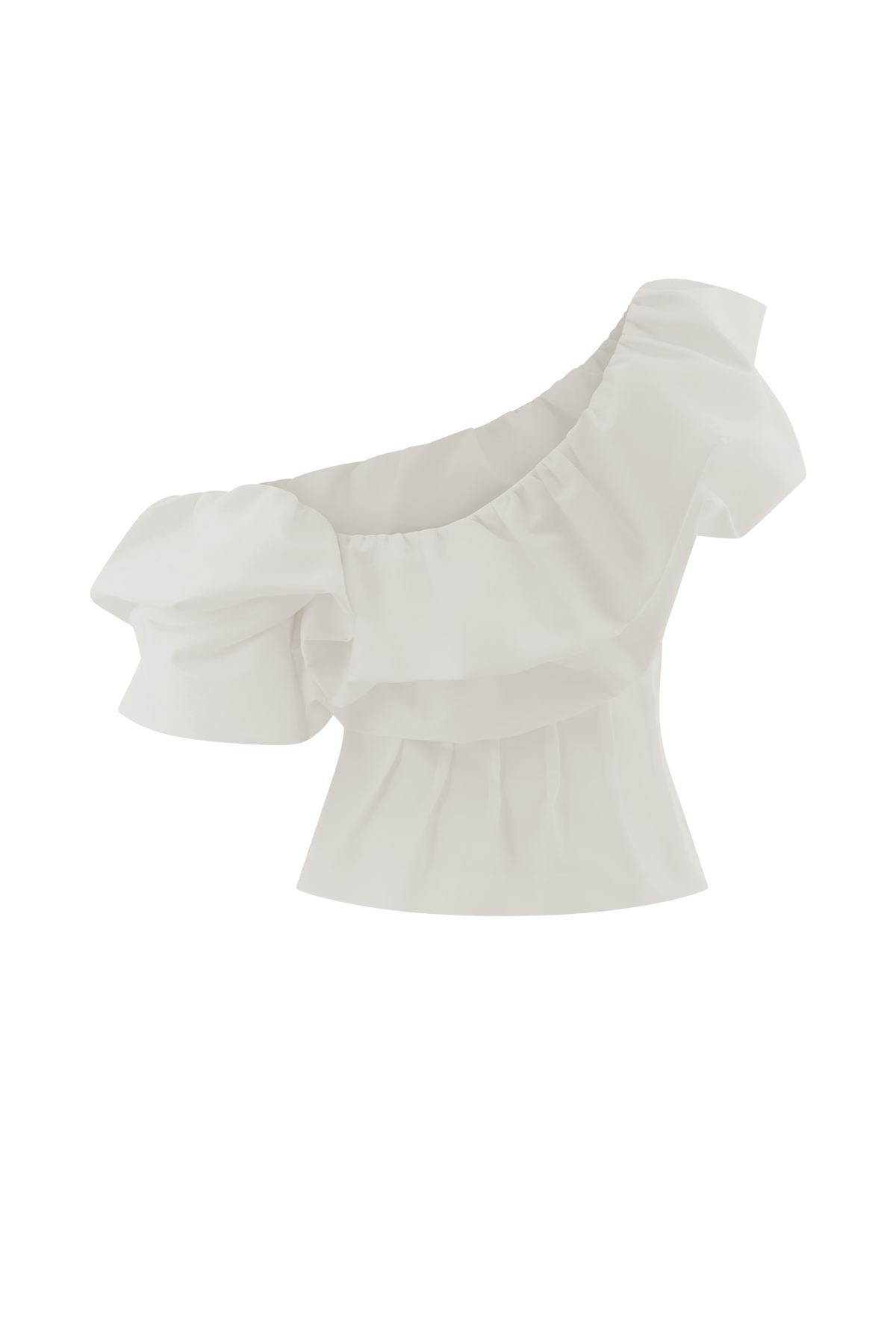 Debbie One Shoulder Bubble Top - White #7