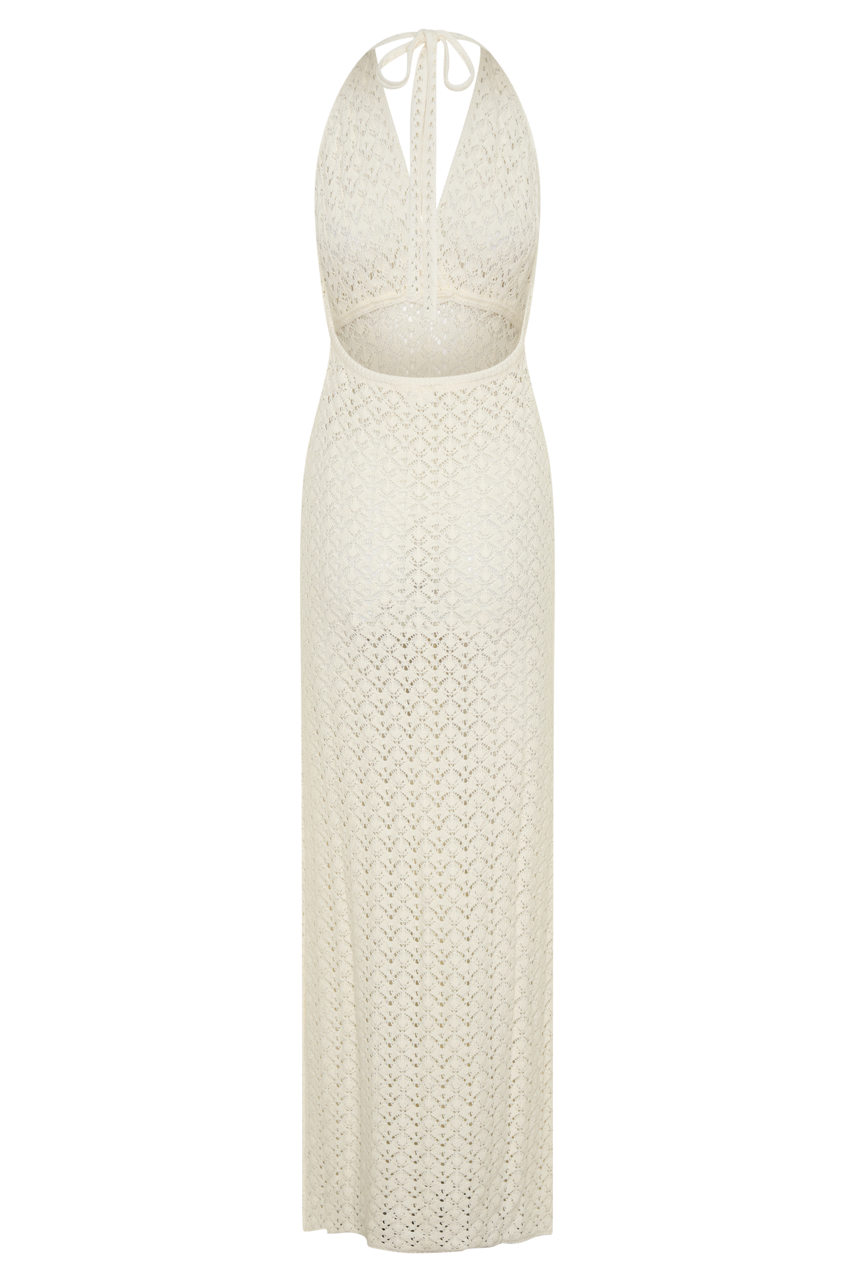 Deeliah Halterneck Crochet Maxi Dress -  Ivory #8