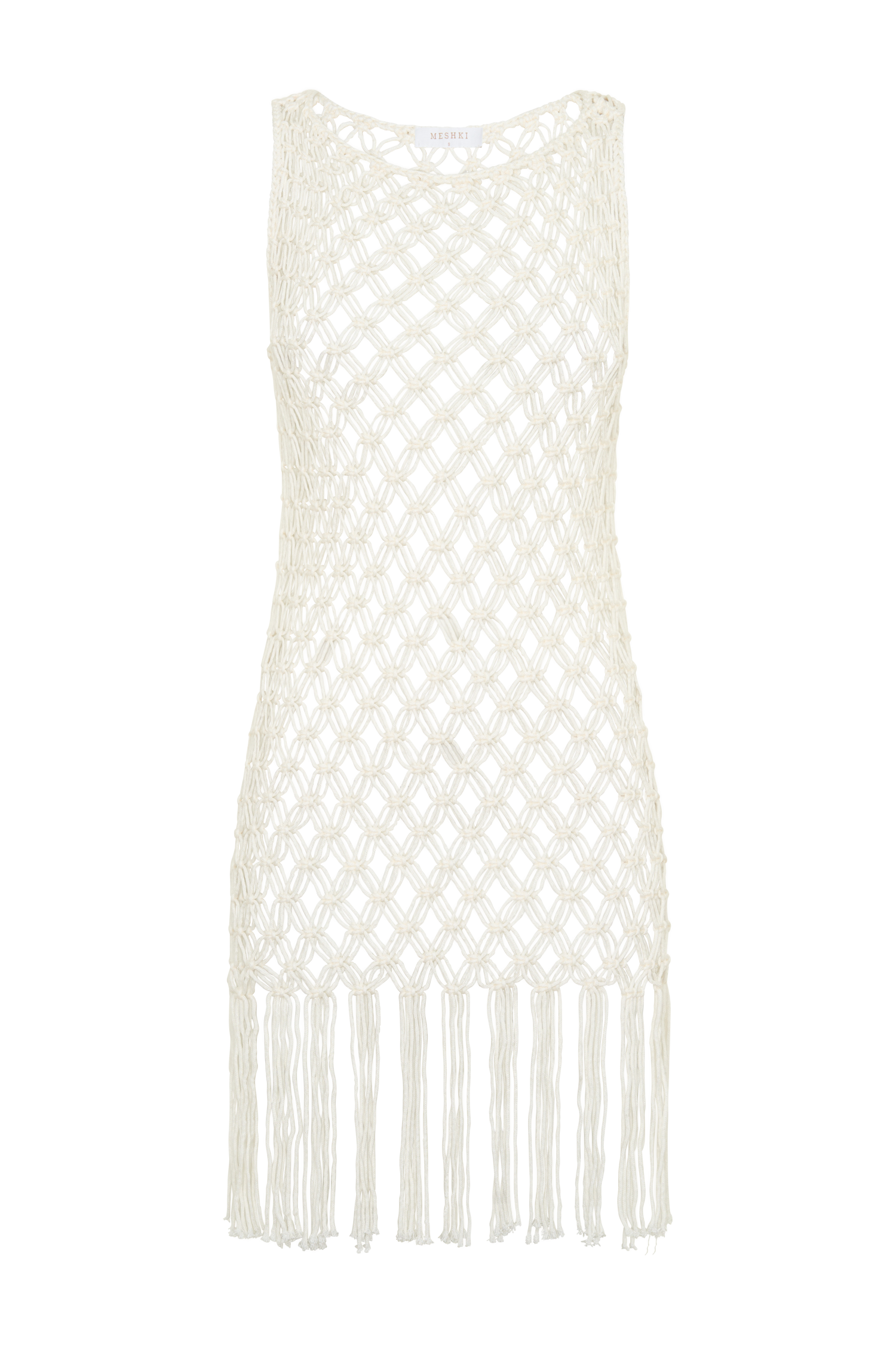 Devlin Macrame Tassel Mini Dress - Ivory #11