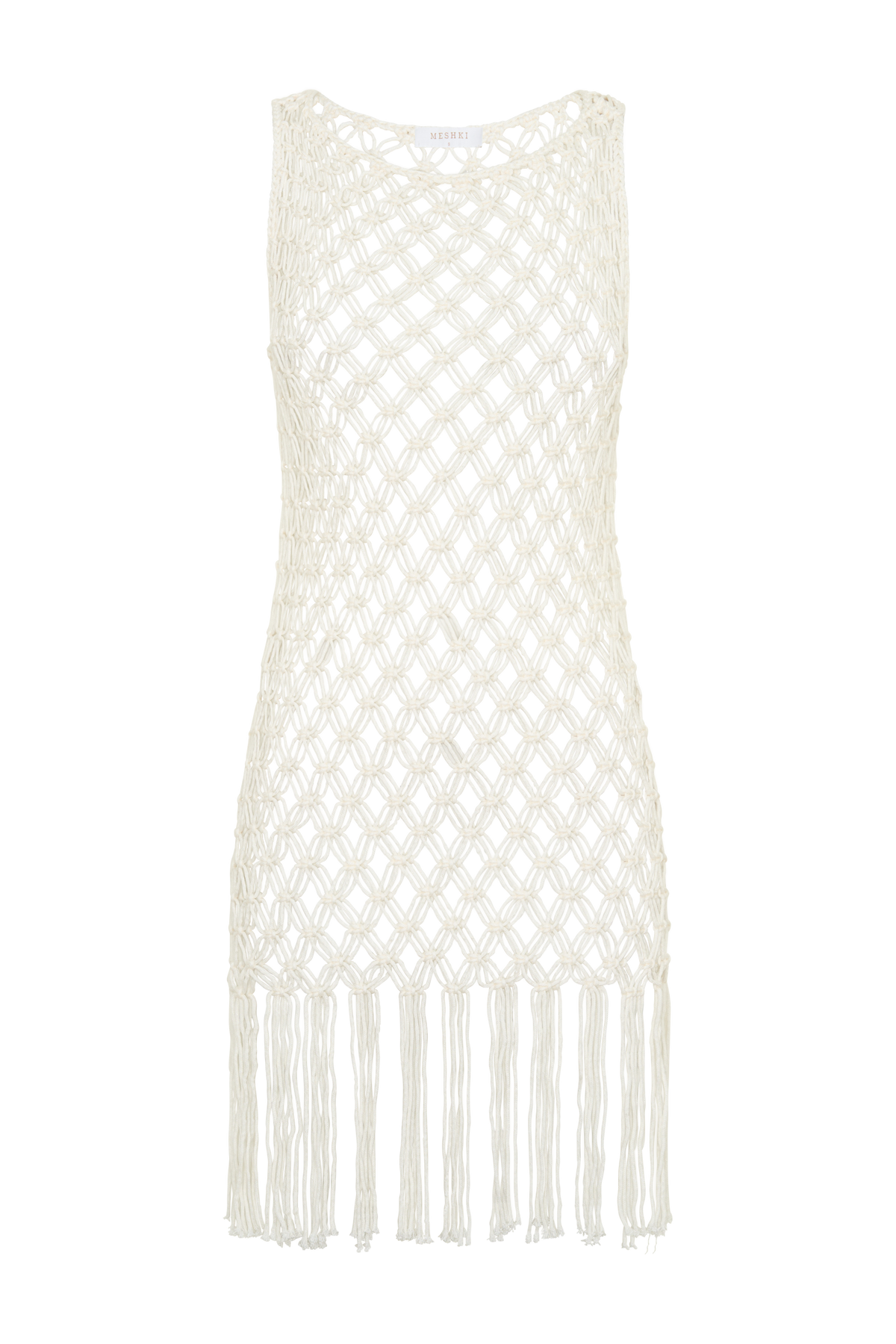 Devlin Macrame Tassel Mini Dress - Ivory #11